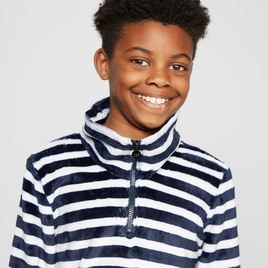 Kids Kamailie Half Zip Fleece Navy Stripe