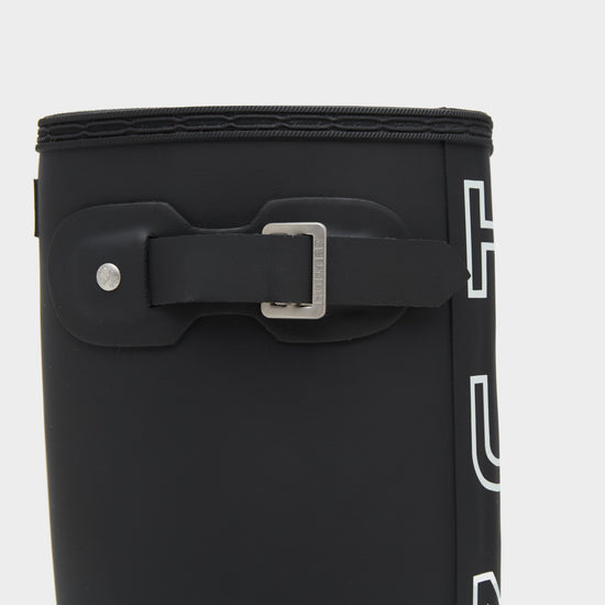 Womens Original Tall Back Print Wellington Boots Black