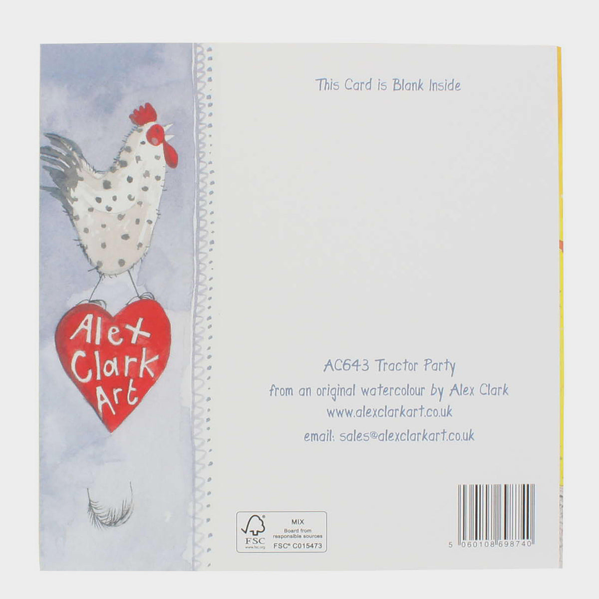 Square Birthday Card Tractor Party