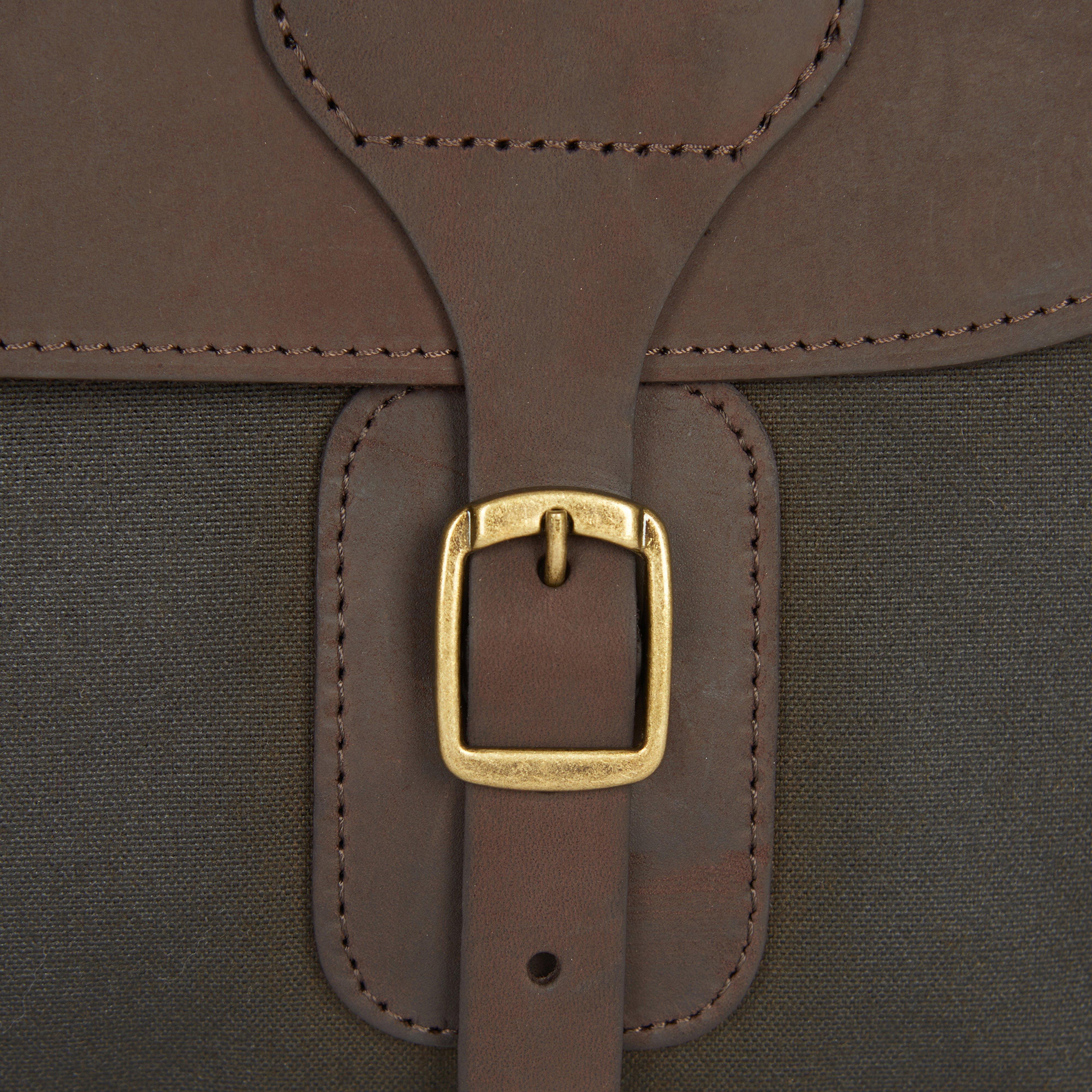 Wax Leather Briefcase Olive