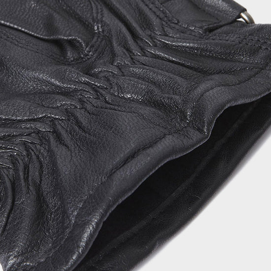 Adults Insulated Burnished Leather Gloves Black