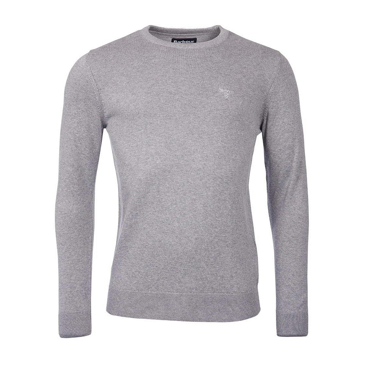 Mens Pima Cotton Crew Neck Sweater Grey Marl