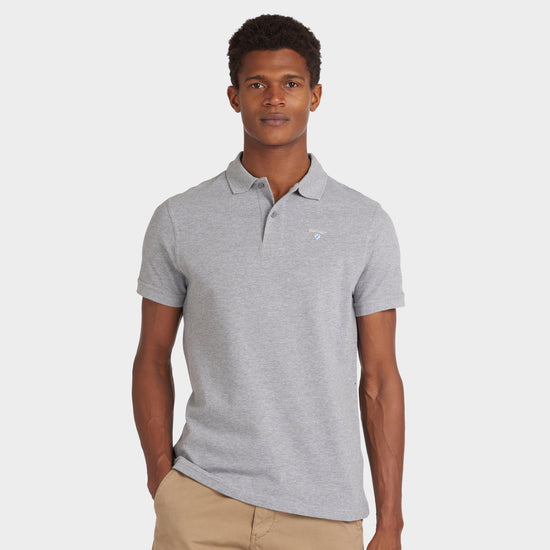 Mens Sports Polo Grey Marl