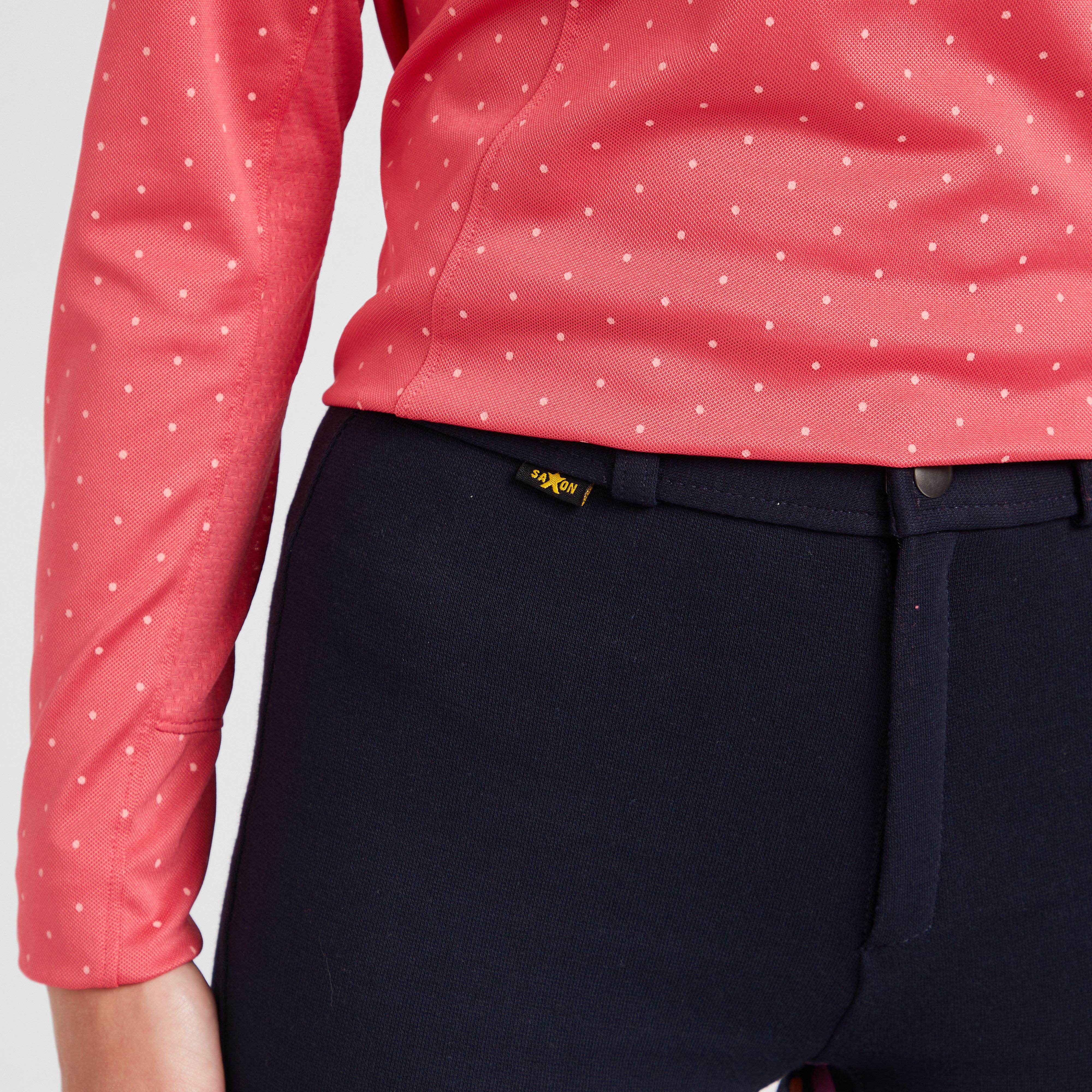 Childs Warm Up Cotton Euro Seat Jodhpurs II Navy/Navy Spot Print