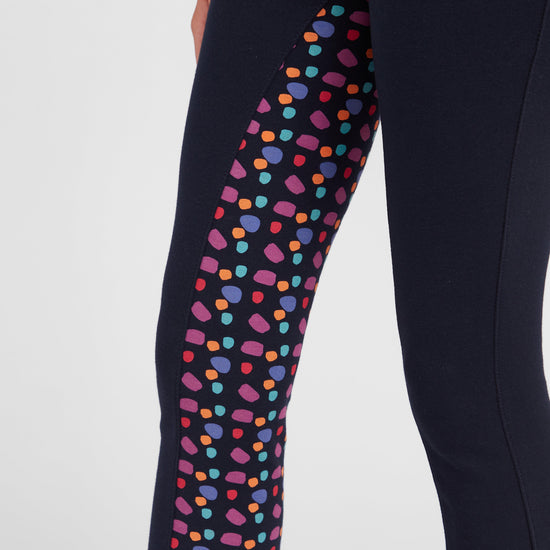 Childs Warm Up Cotton Euro Seat Jodhpurs II Navy/Navy Spot Print