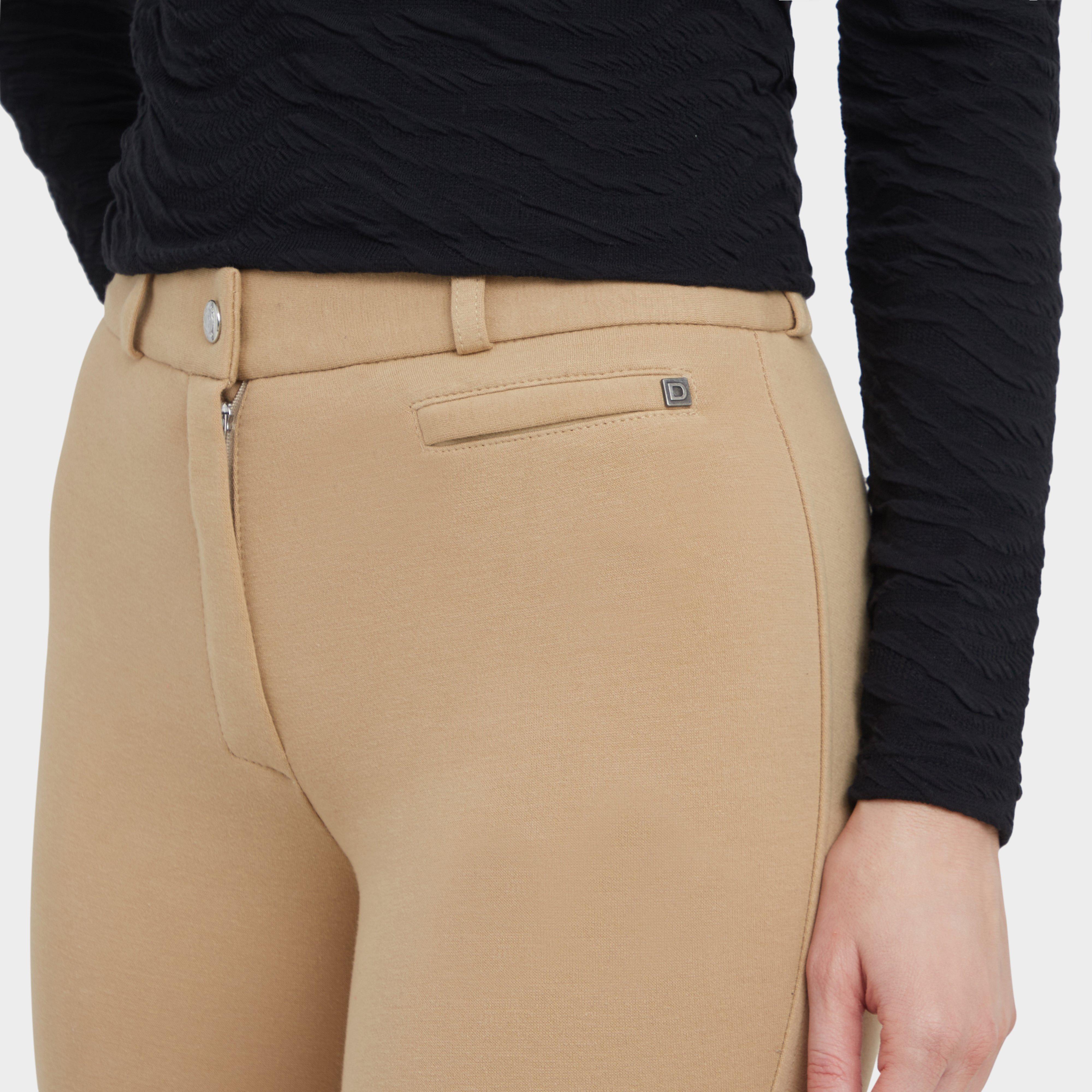 WomensSupa-Fit Zip Up Knee Patch Jodhpurs Beige