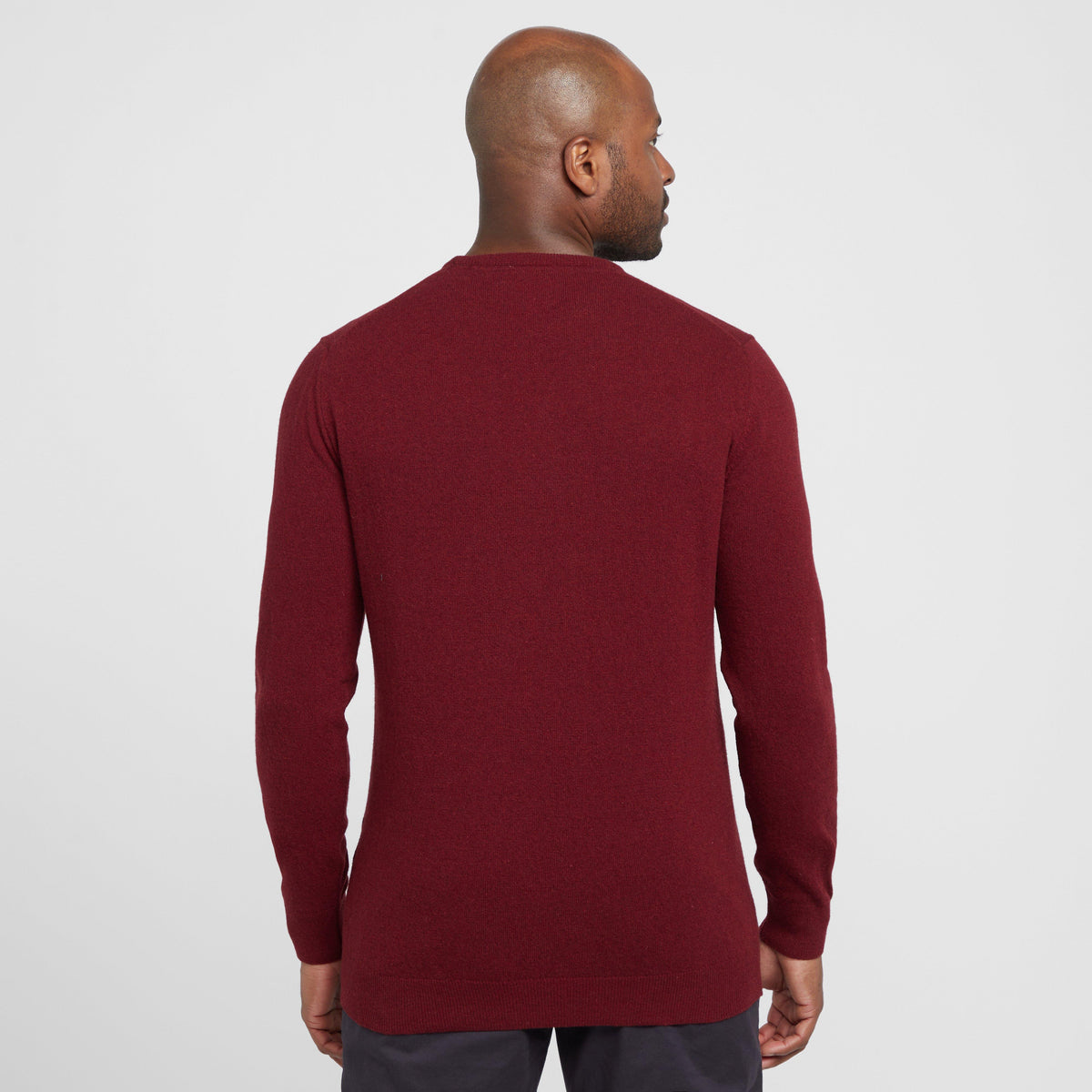 Mens Essential Lambswool Crew Neck Sweatshirt Ruby