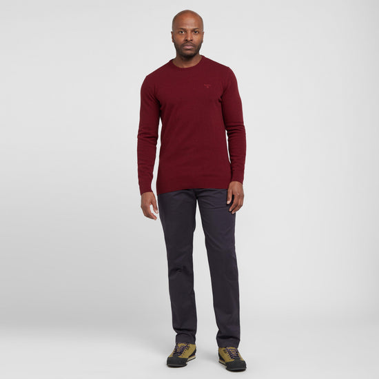 Mens Essential Lambswool Crew Neck Sweatshirt Ruby