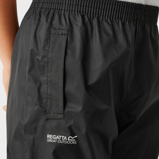 Kids Pack It Waterproof Overtrousers Black
