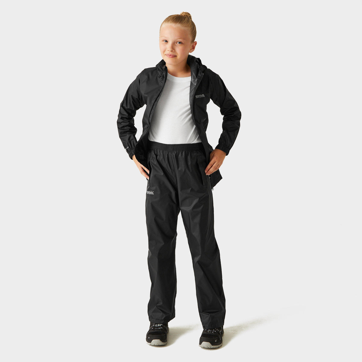 Kids Pack It Waterproof Overtrousers Black