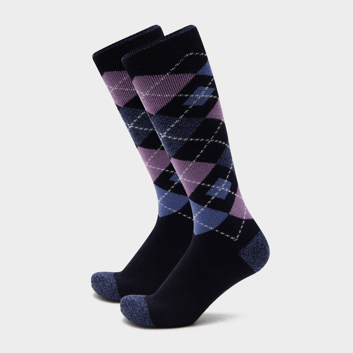 Womens Lite Long Socks Black/Purple
