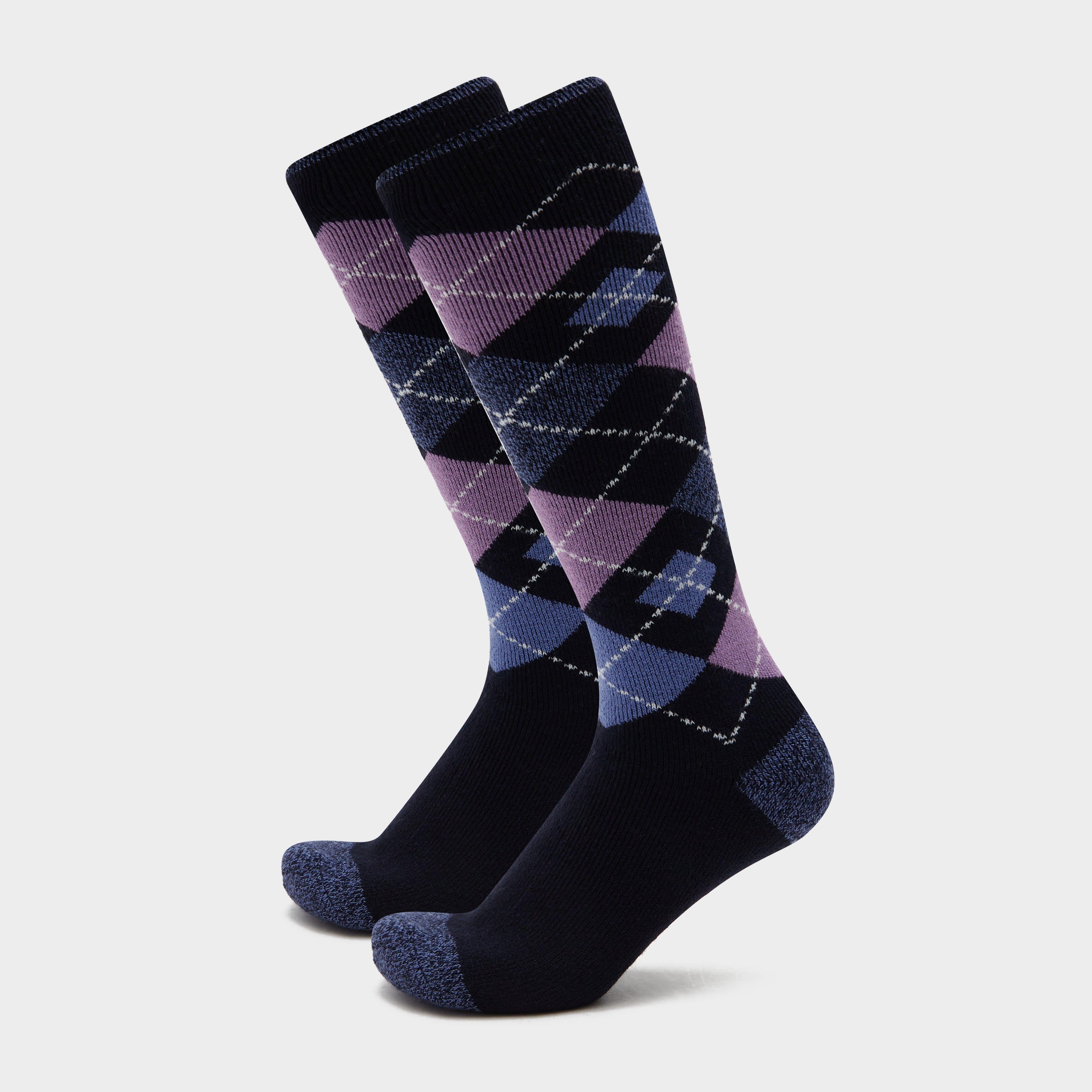 Womens Lite Long Socks Black/Purple