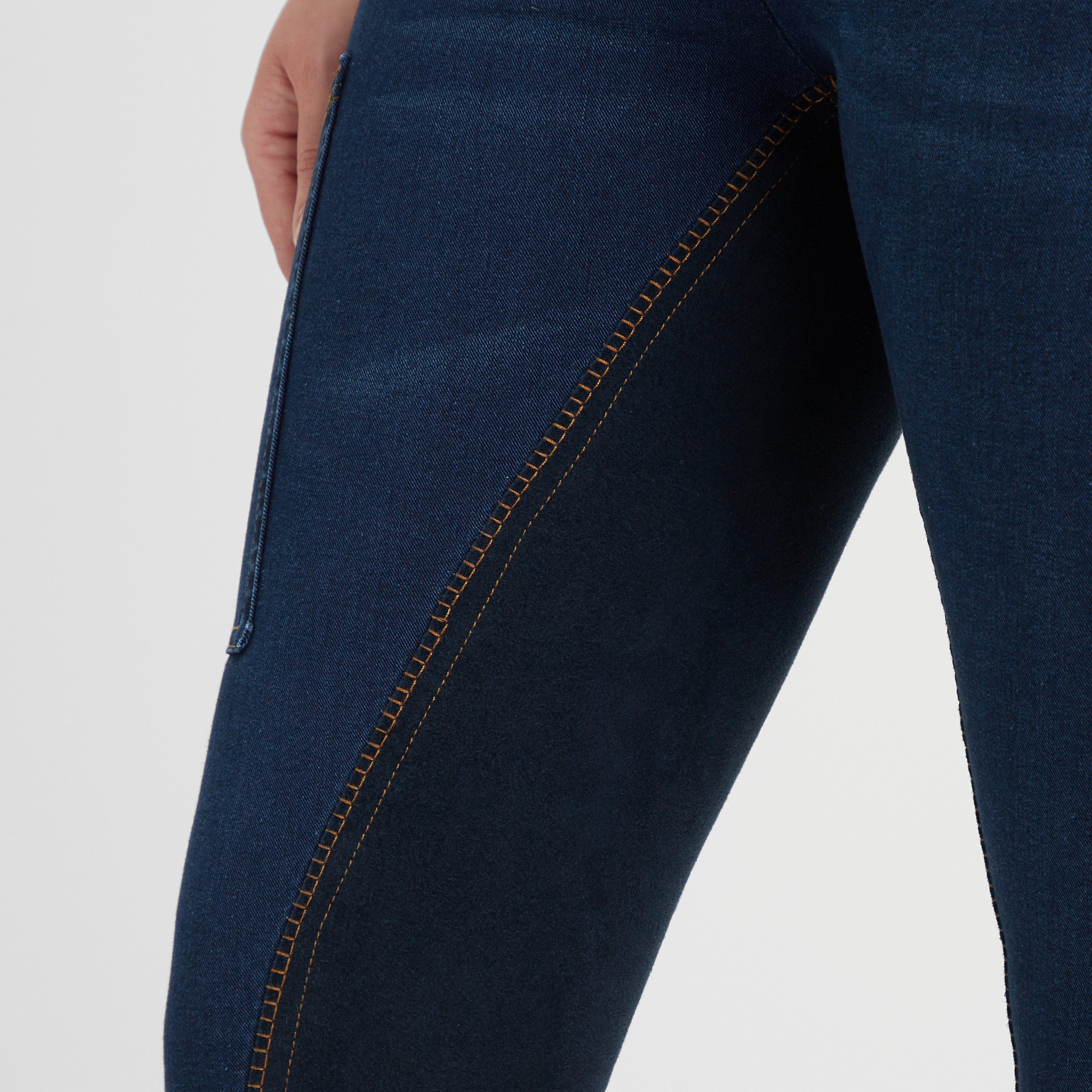 Womens Supa-Fit Zip Up Knee Patch Jodhpurs Navy