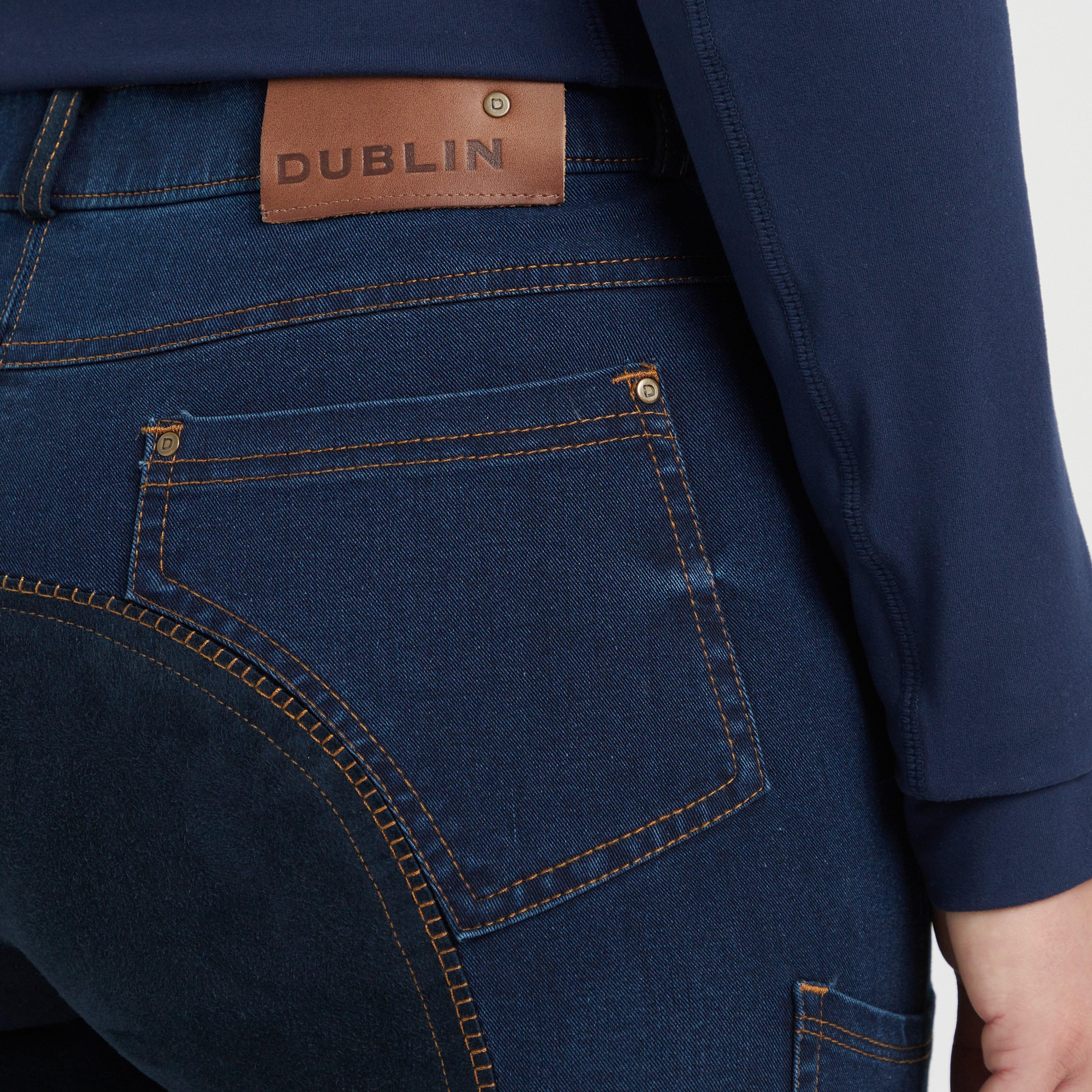 Womens Supa-Fit Zip Up Knee Patch Jodhpurs Navy