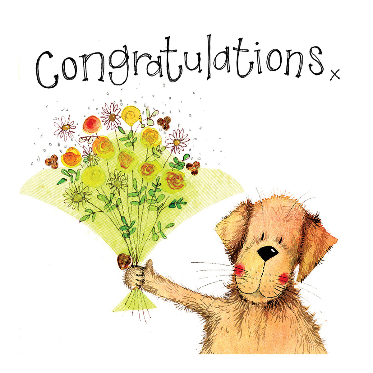 Sparkle Card Green Bouquet