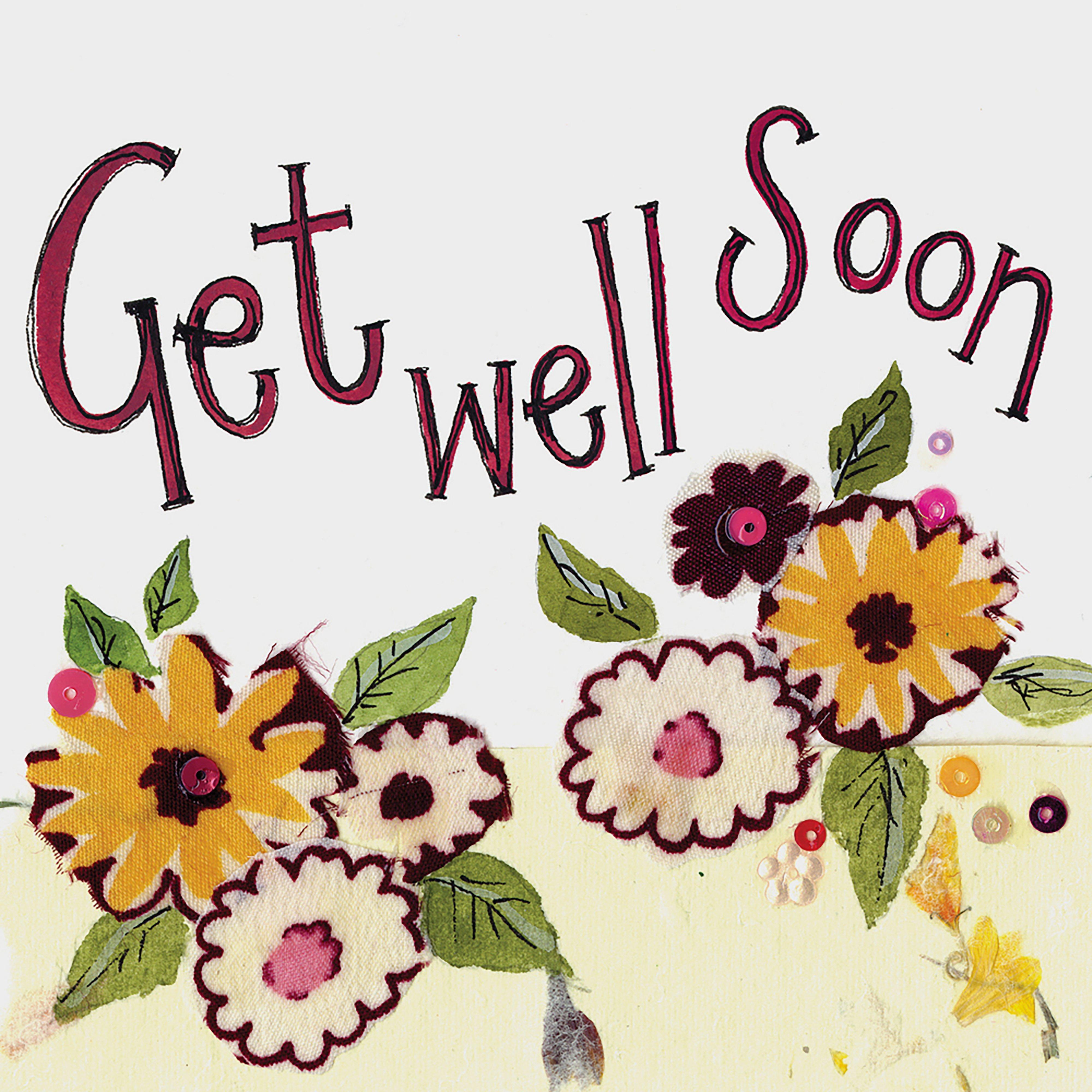 Little Sparkle Card Yellow Flower Get Well Soon