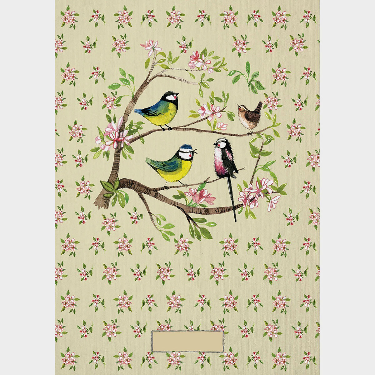 Naked Spine Notebook Garden Birds