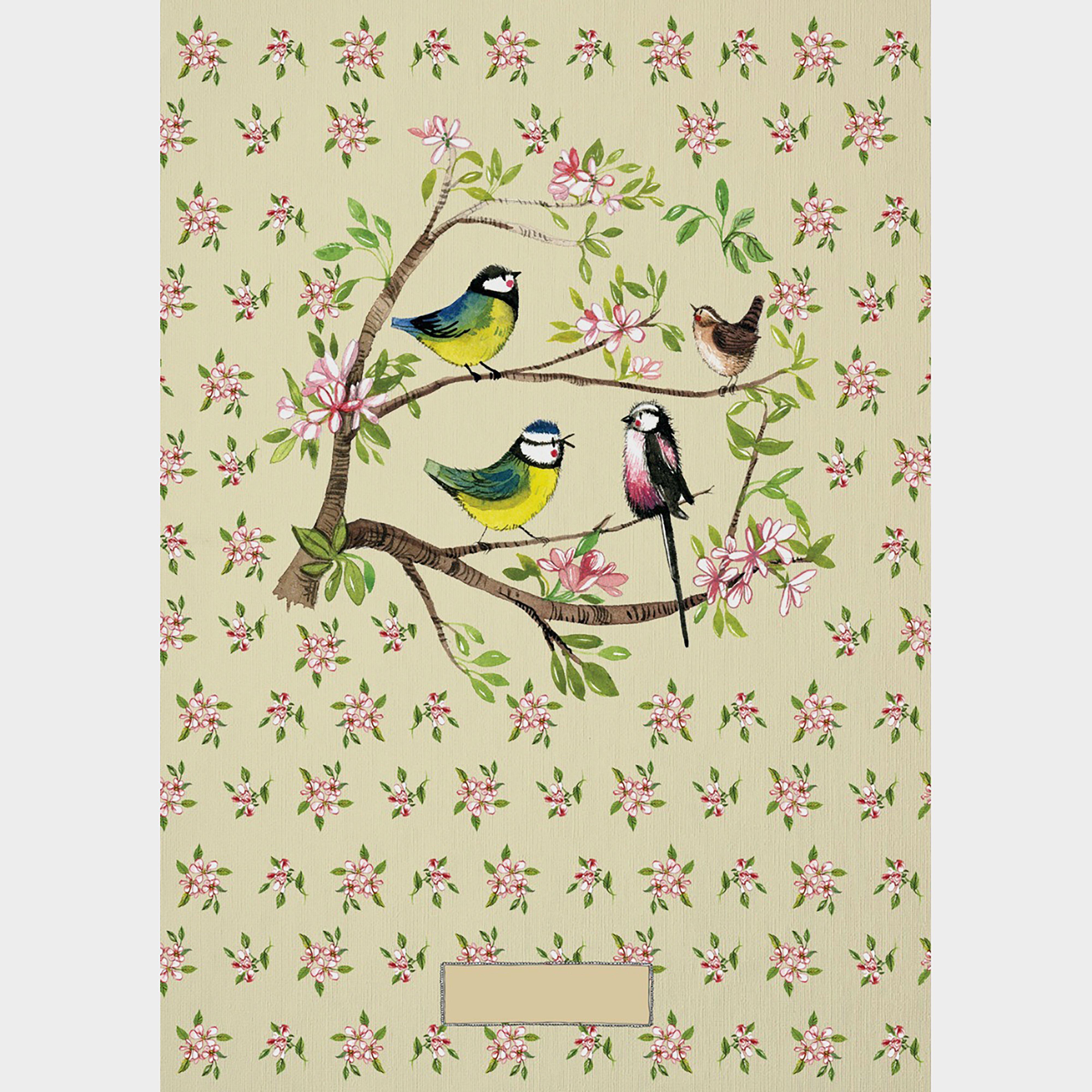 Naked Spine Notebook Garden Birds