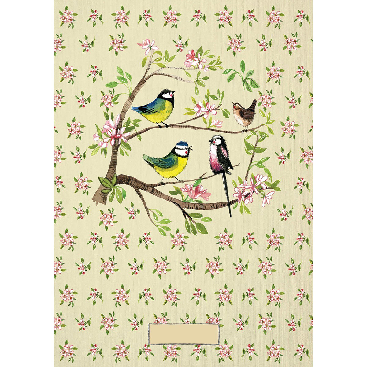 Naked Spine Notebook Garden Birds