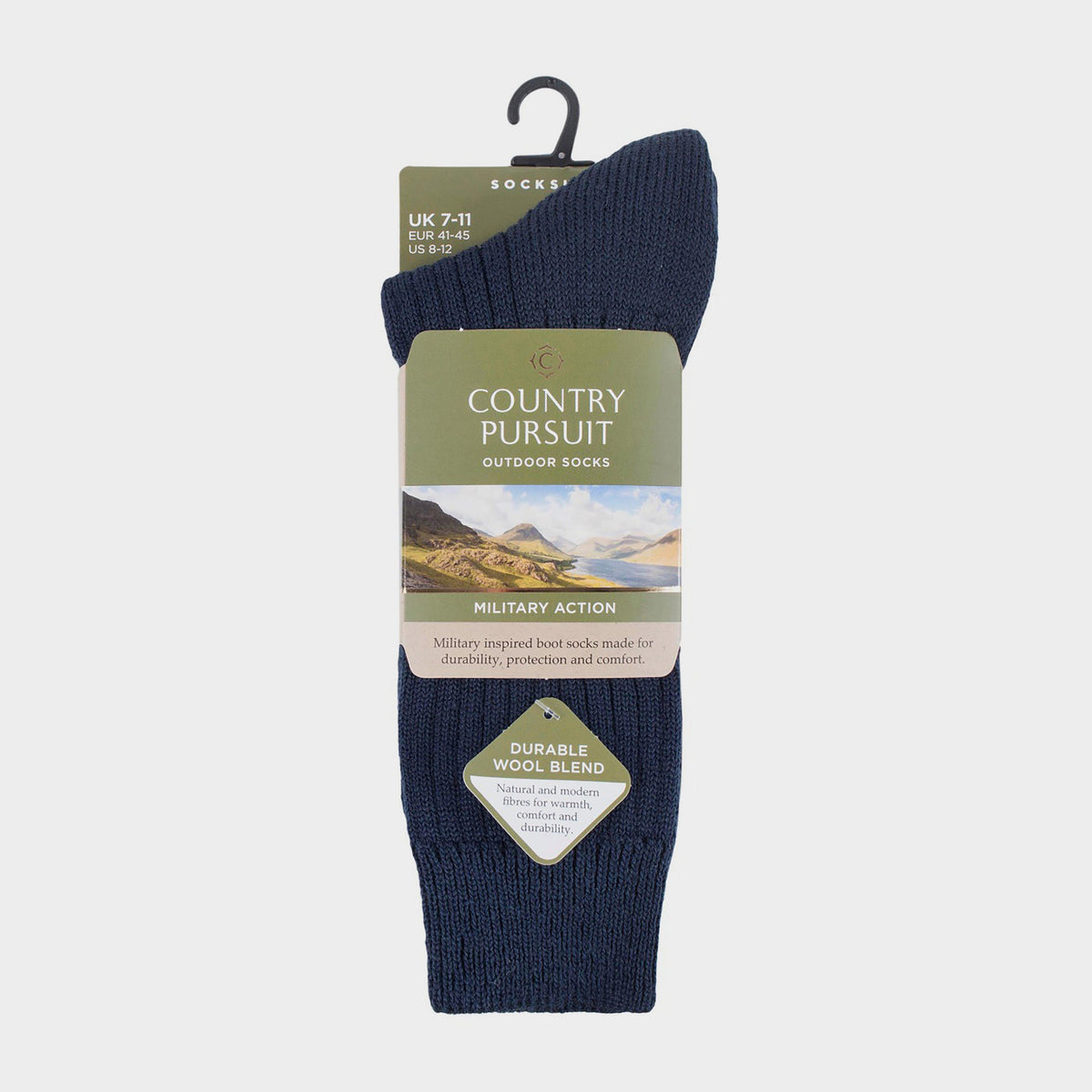 Country Pursuit Short Military Action Socks Navy