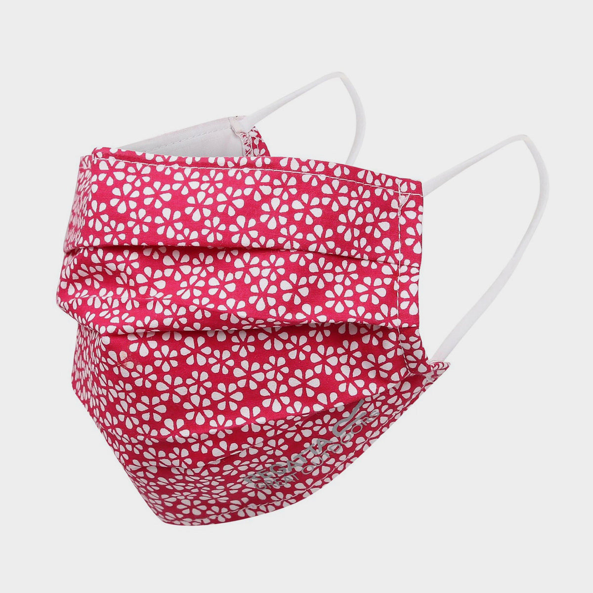 Triple Layer Face Covering 3 Pack Dark Cerise Scattered Floral