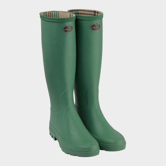 Womens Iris Jersey Lined Wellington Boots Vert Clair