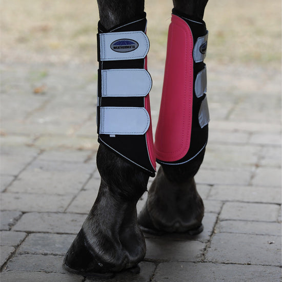 Reflective Brushing Boots Pink/Silver
