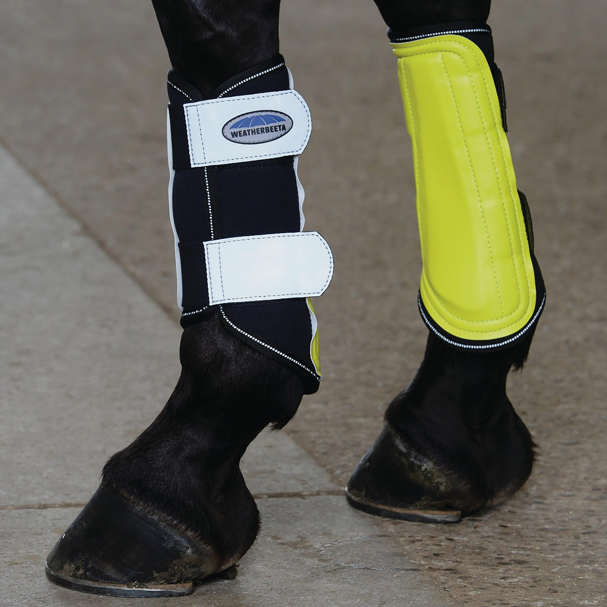 Reflective Brushing Boots Yellow/Silver