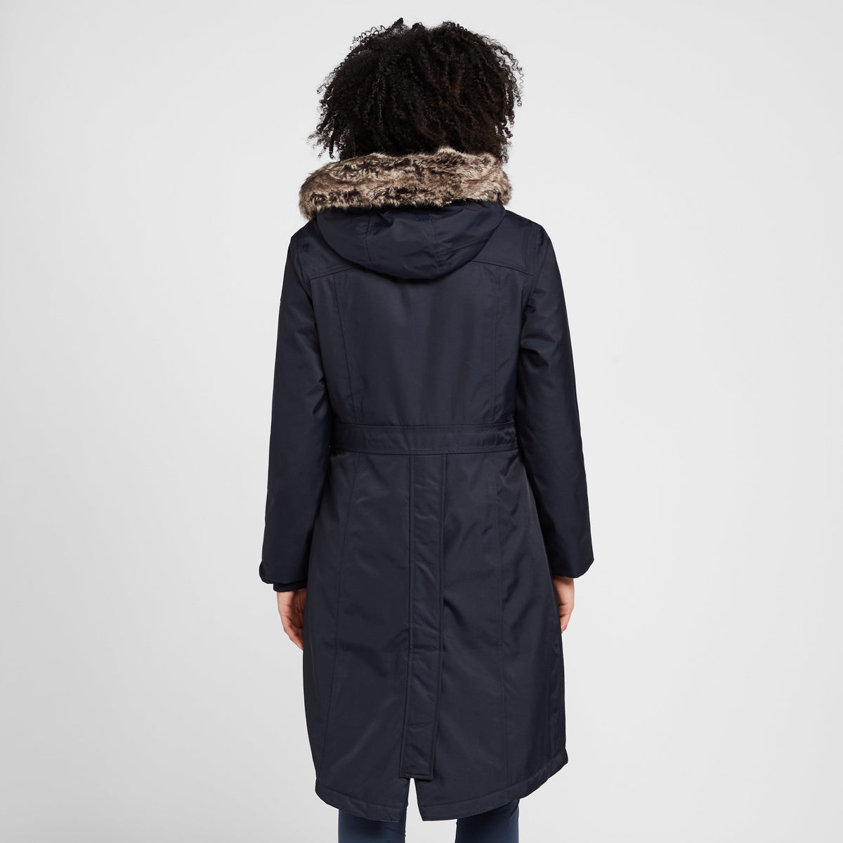 Womens Long Waterproof Riding Coat Navy