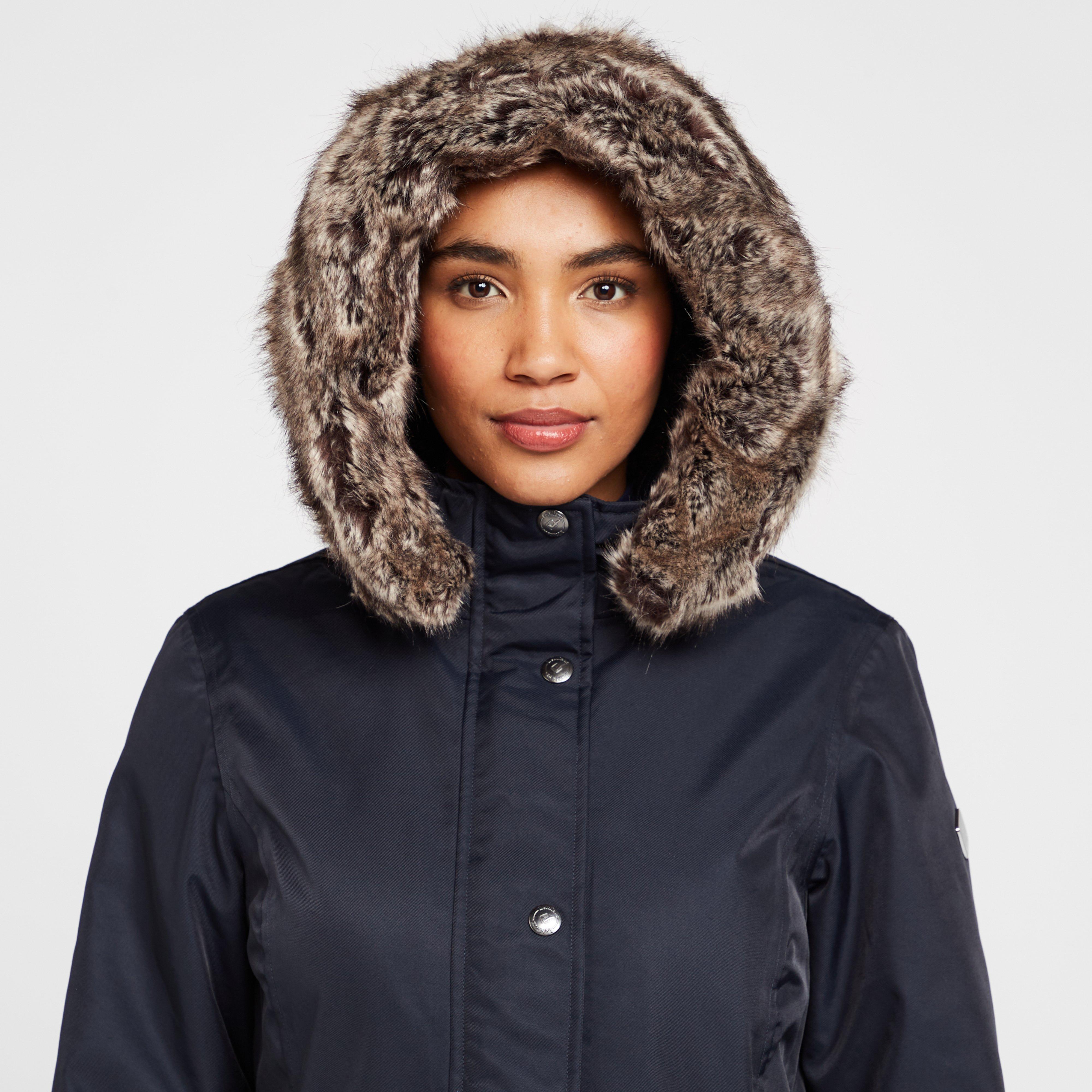Womens Long Waterproof Riding Coat Navy