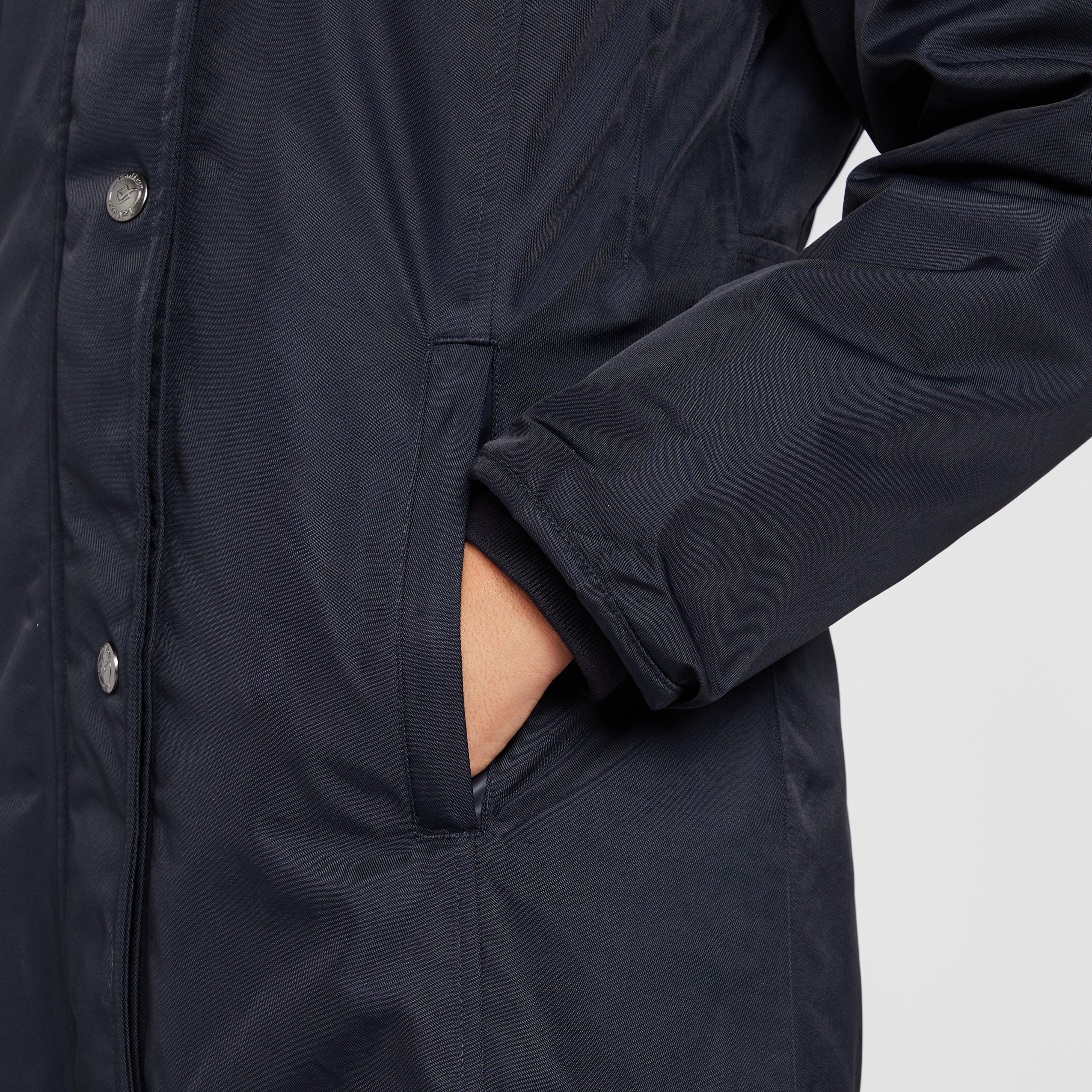 Womens Long Waterproof Riding Coat Navy