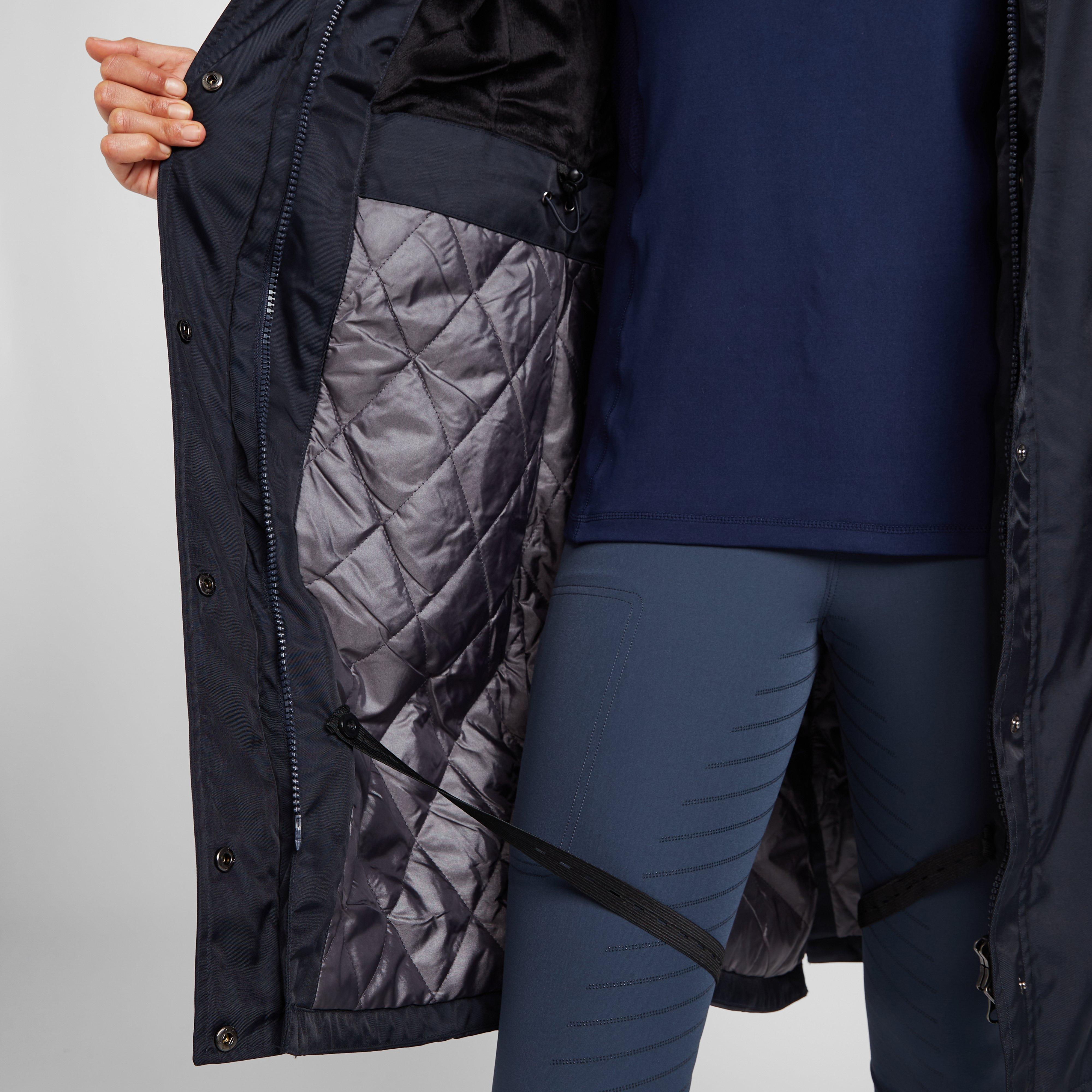 Womens Long Waterproof Riding Coat Navy