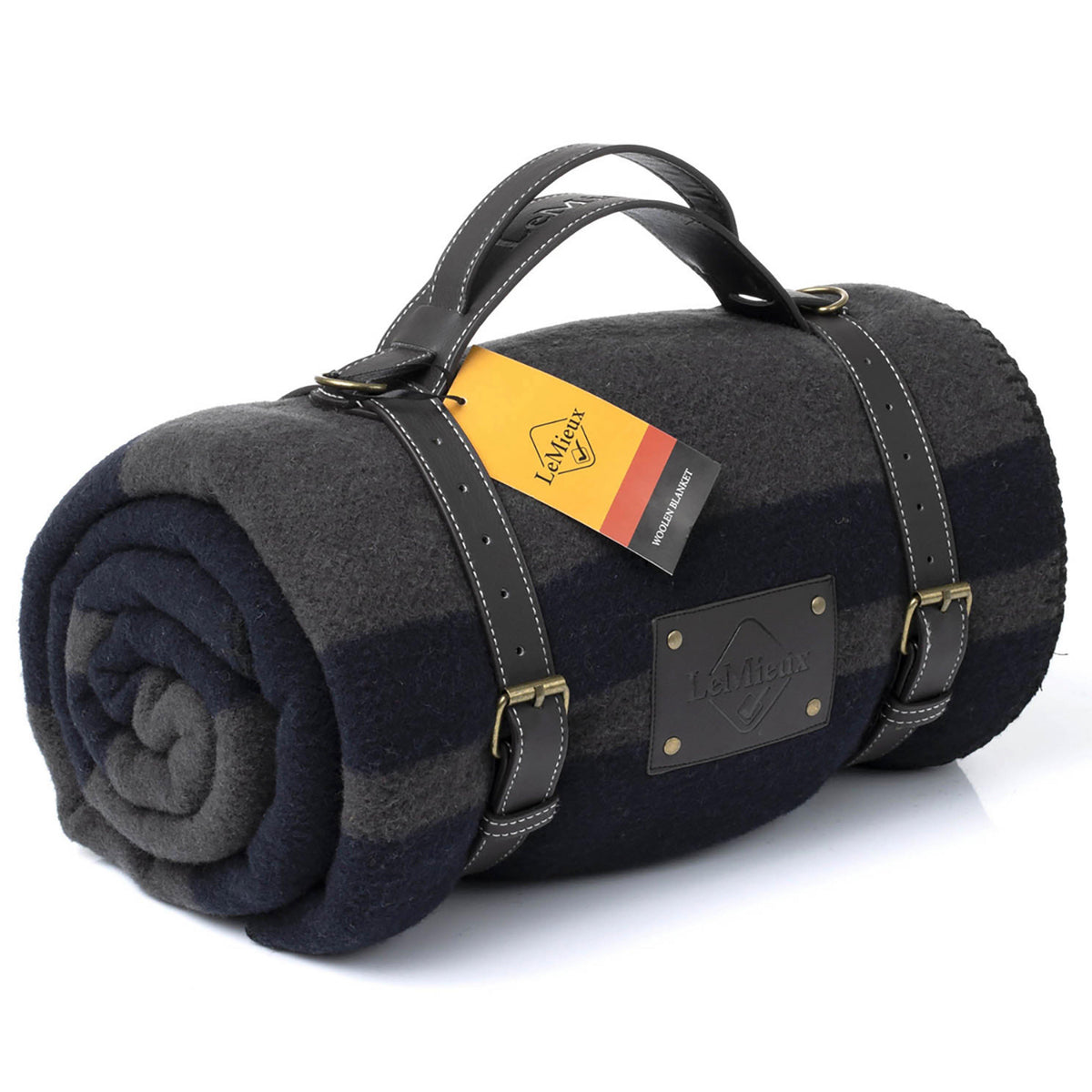 Woollen Blanket Medium Grey/Navy