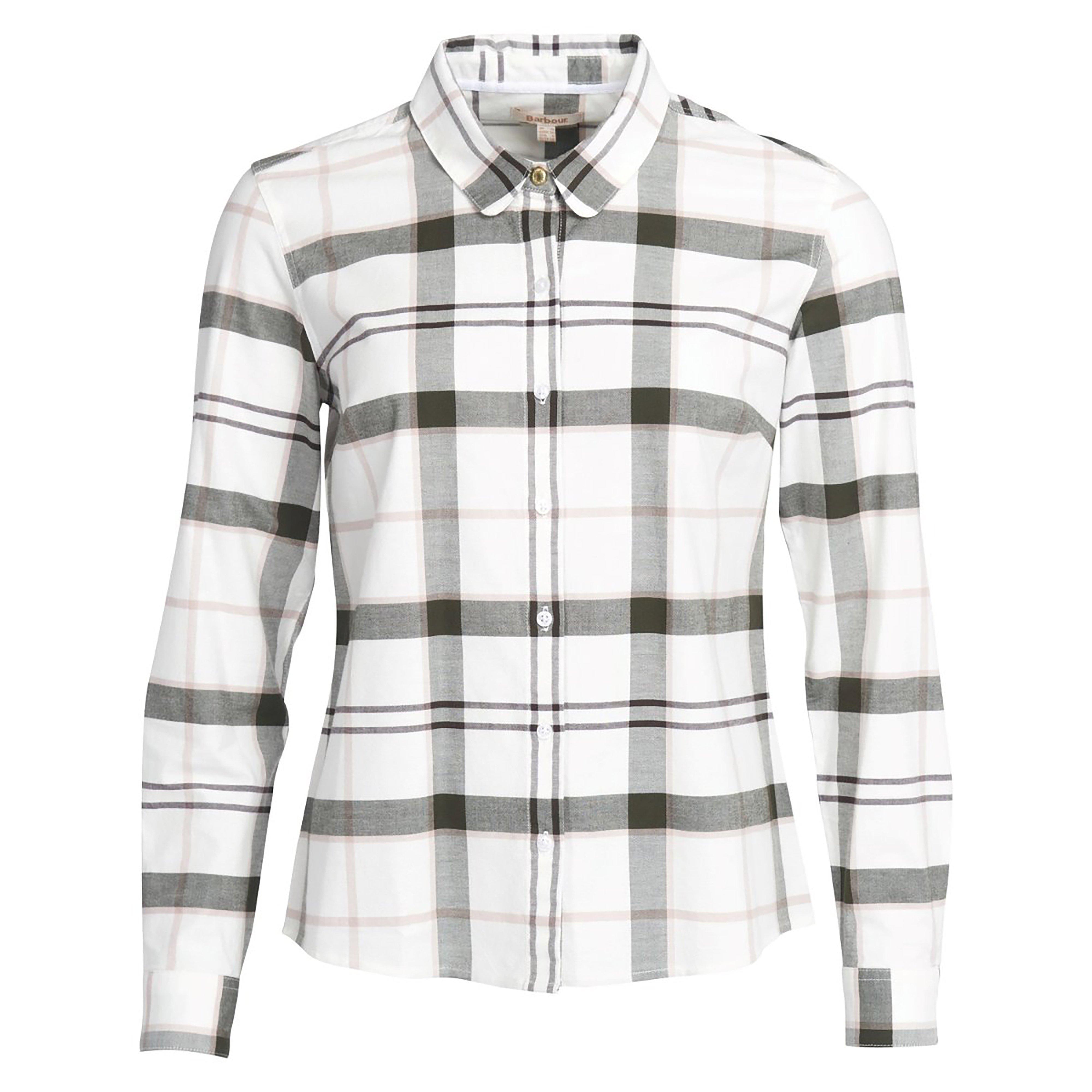 Womens Alena Shirt Olive Pink Check