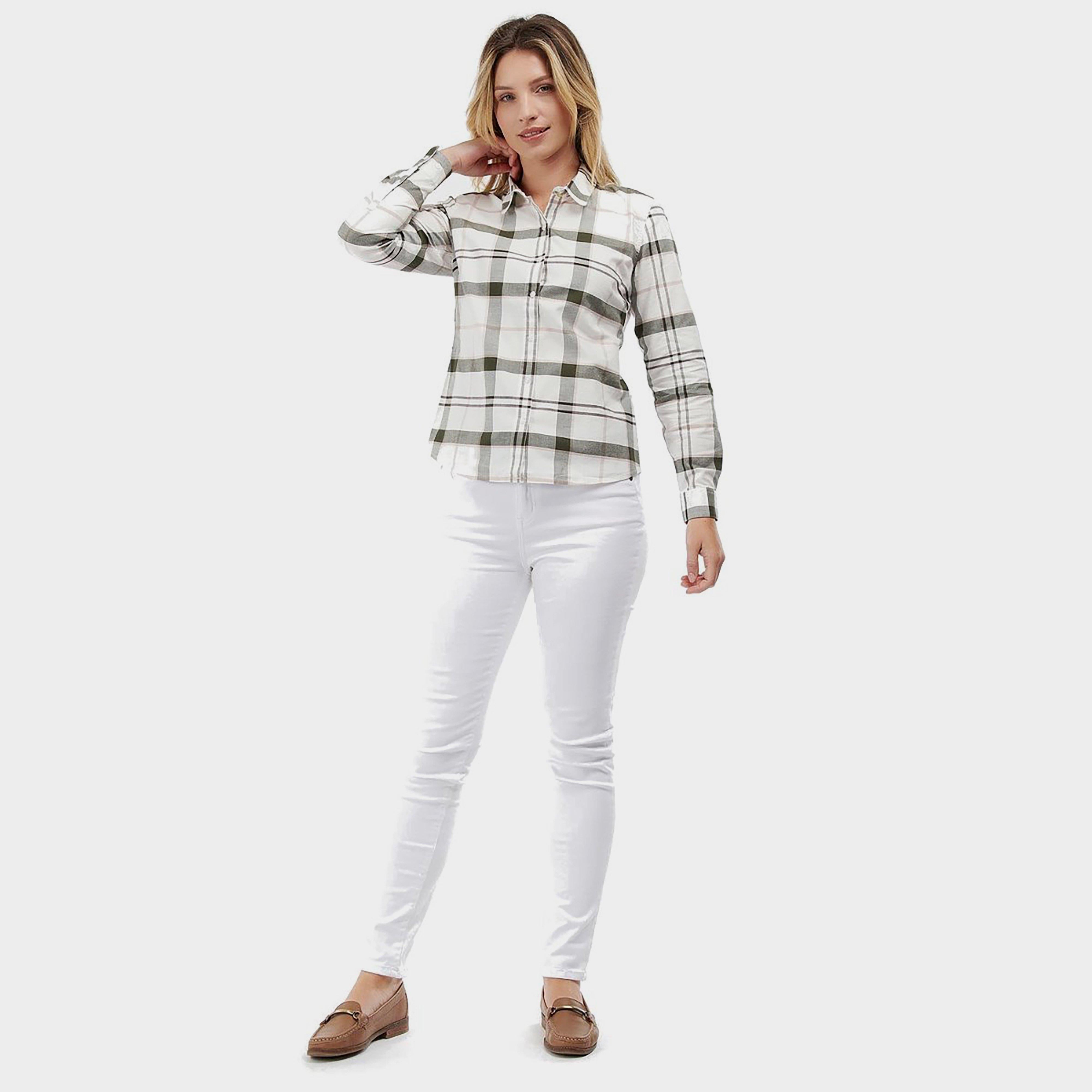 Womens Alena Shirt Olive Pink Check