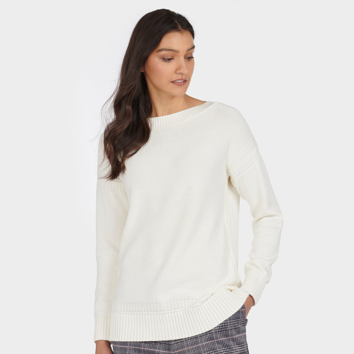 Womens Sailboat Knit Off White