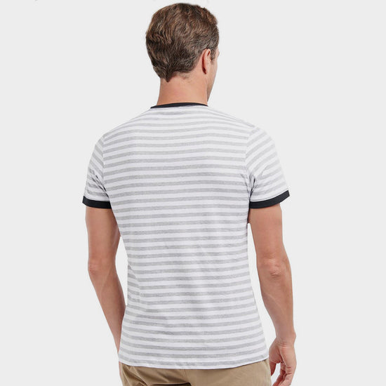 Mens Quay Stripe T-Shirt Grey Marl