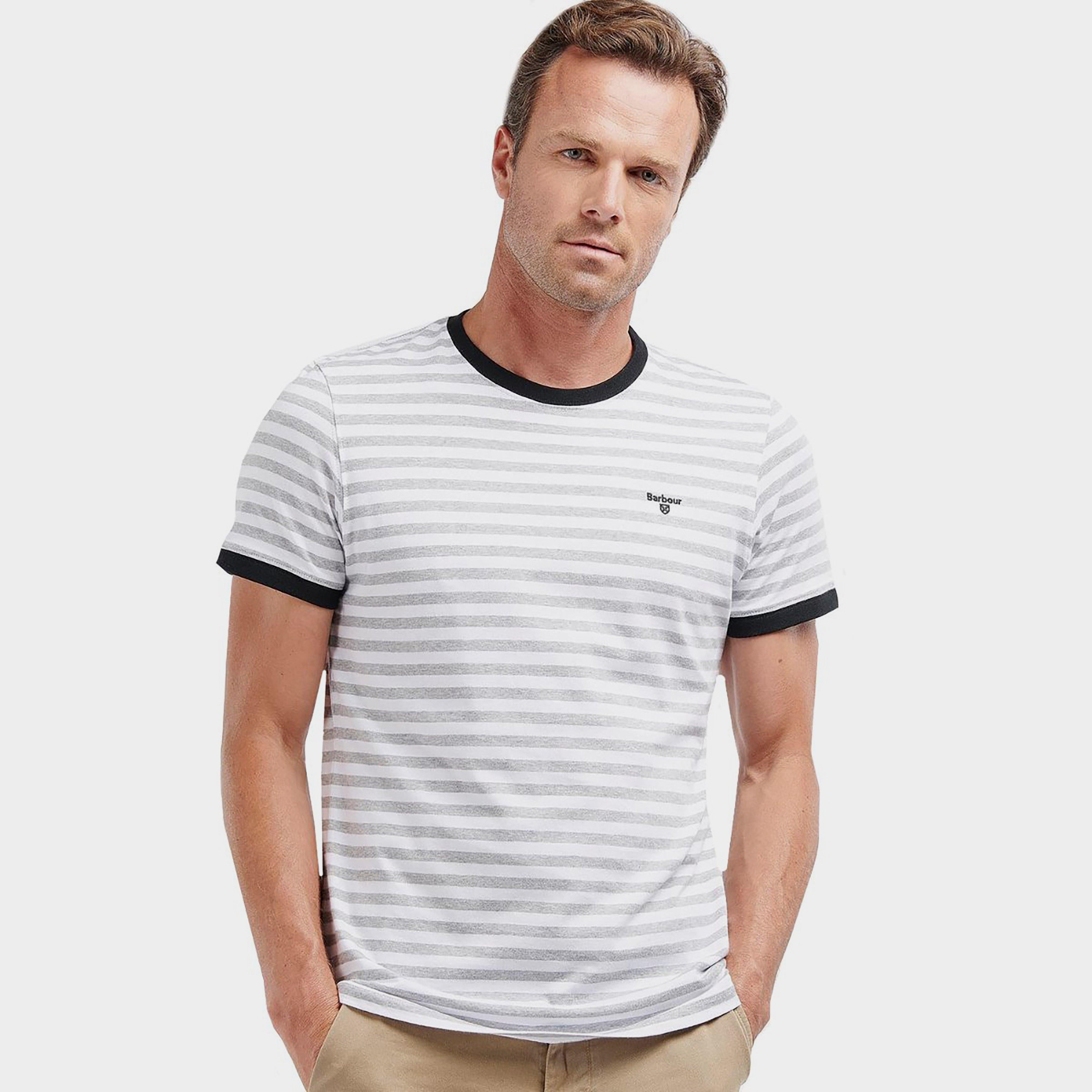 Mens Quay Stripe T-Shirt Grey Marl