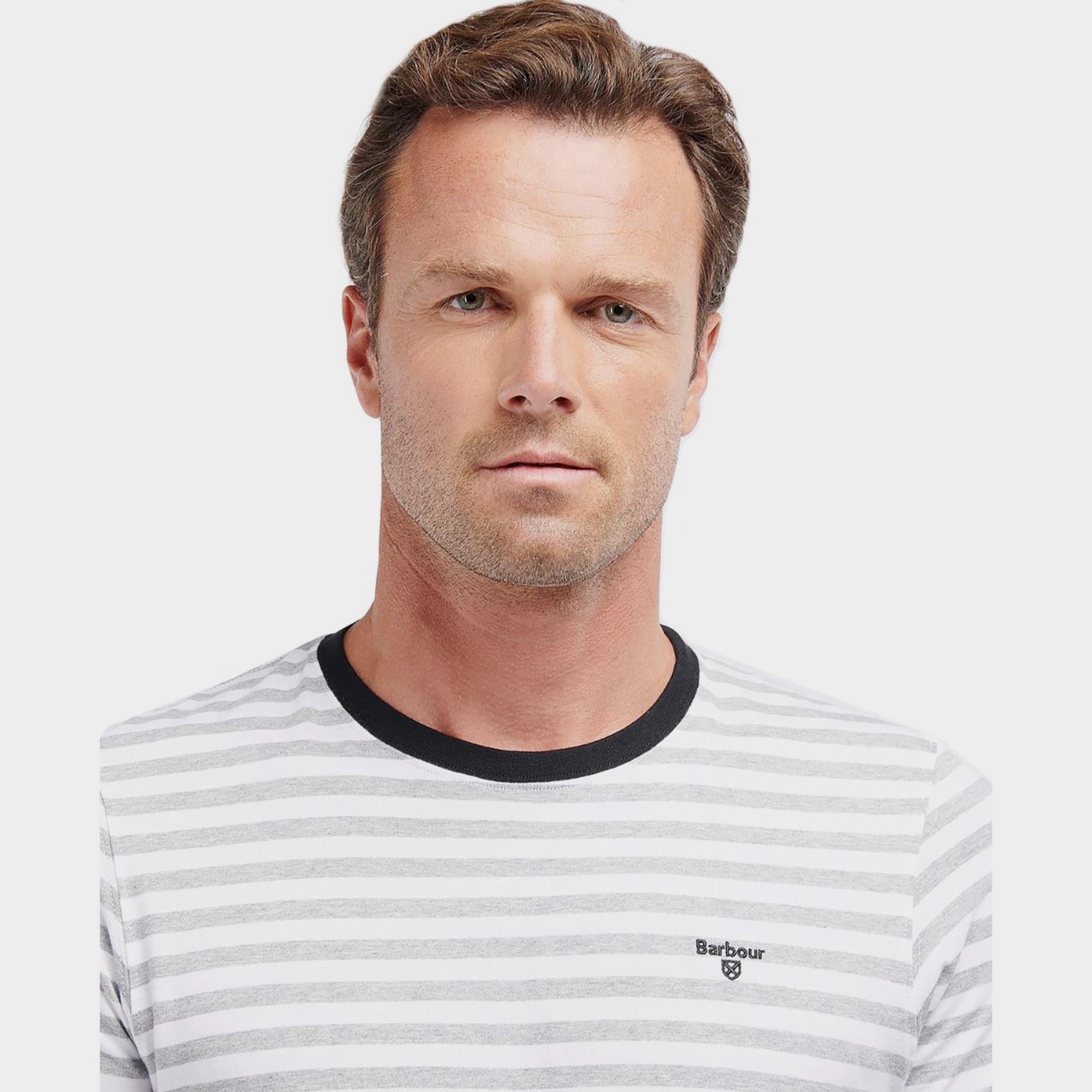 Mens Quay Stripe T-Shirt Grey Marl