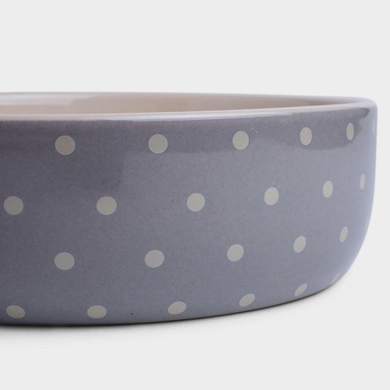 Grey Dot Ceramic Bowl Grey