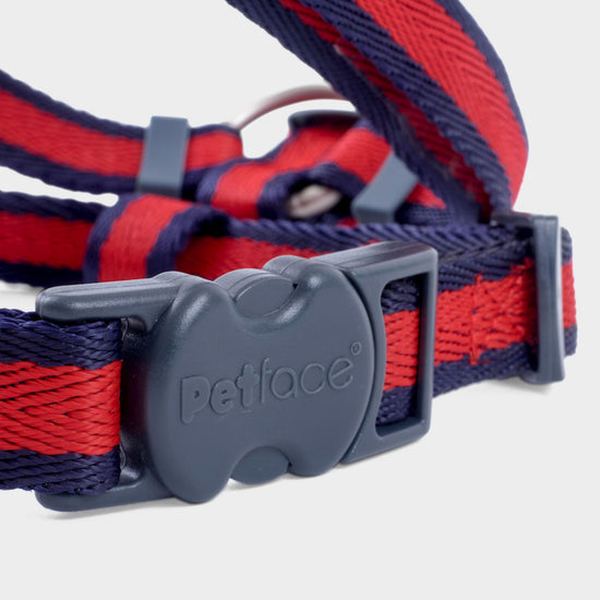 Scarlet Stripe Dog Harness Red/Navy