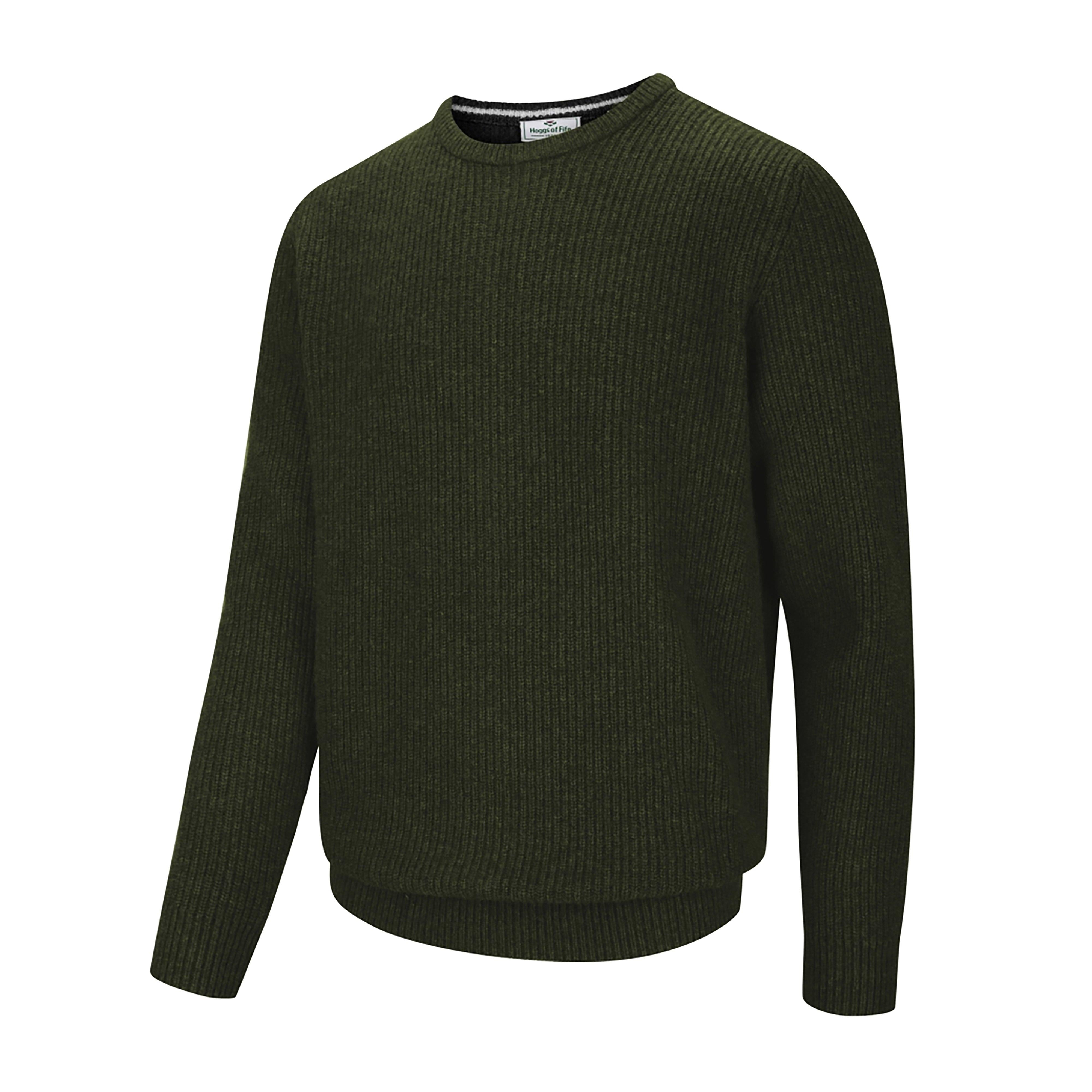 Mens Borders Heavy Rib Knit Pullover Loden