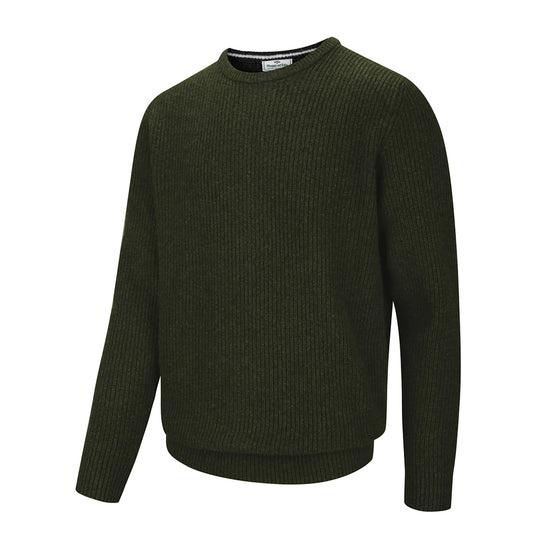 Mens Borders Heavy Rib Knit Pullover Loden