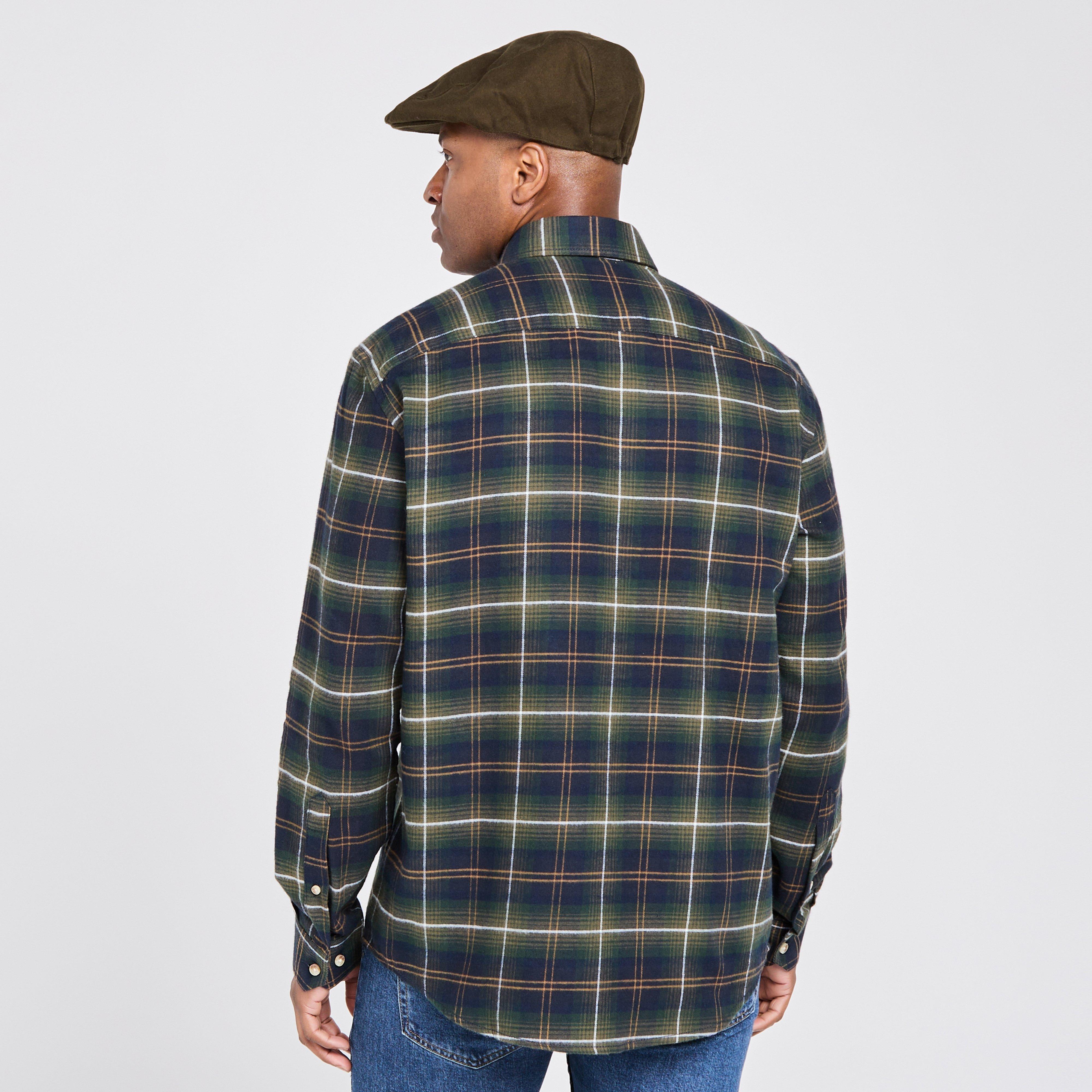 Mens Pitmedden Long Sleeve Flannel Shirt Green Check