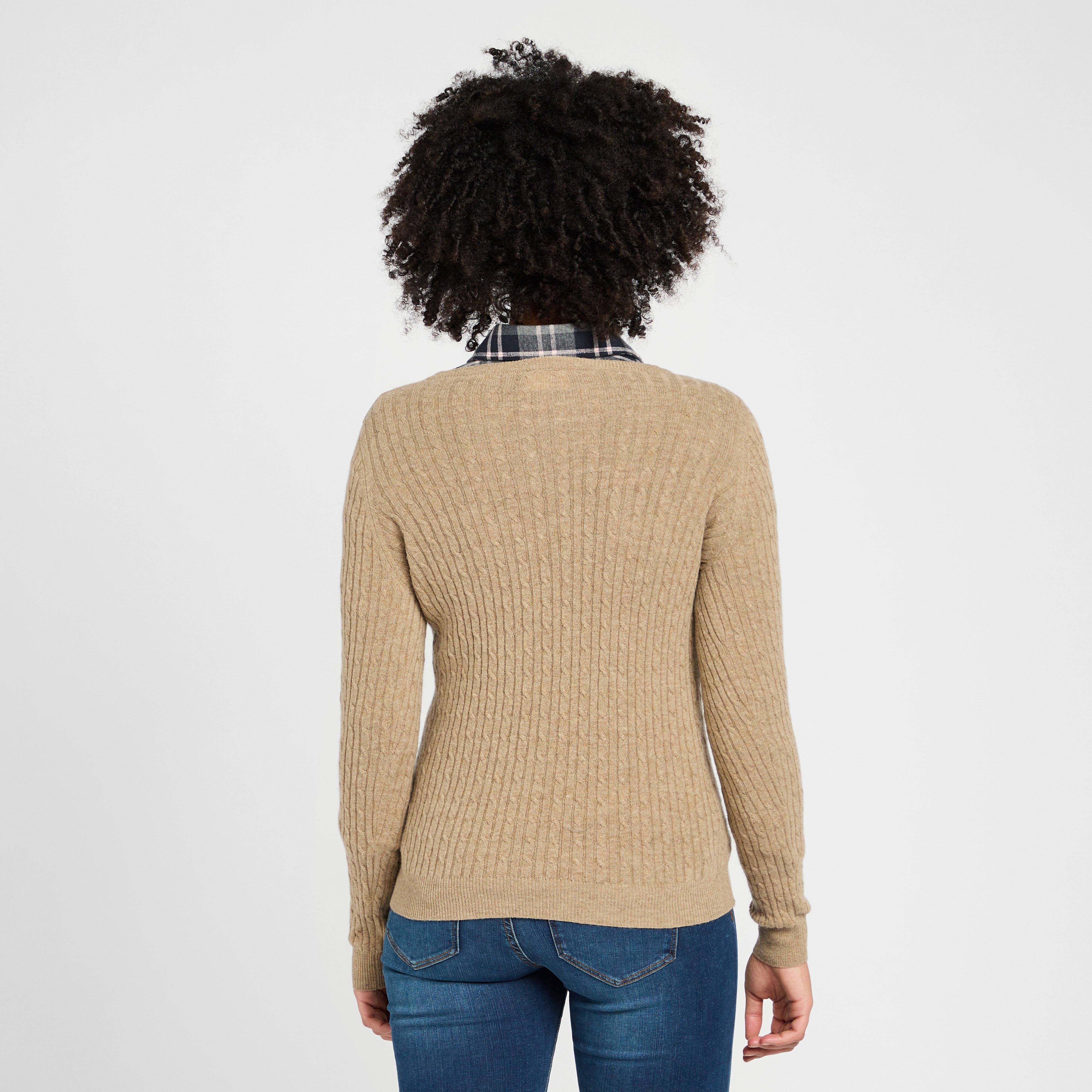 Womens Lauder Cable Pullover Camel