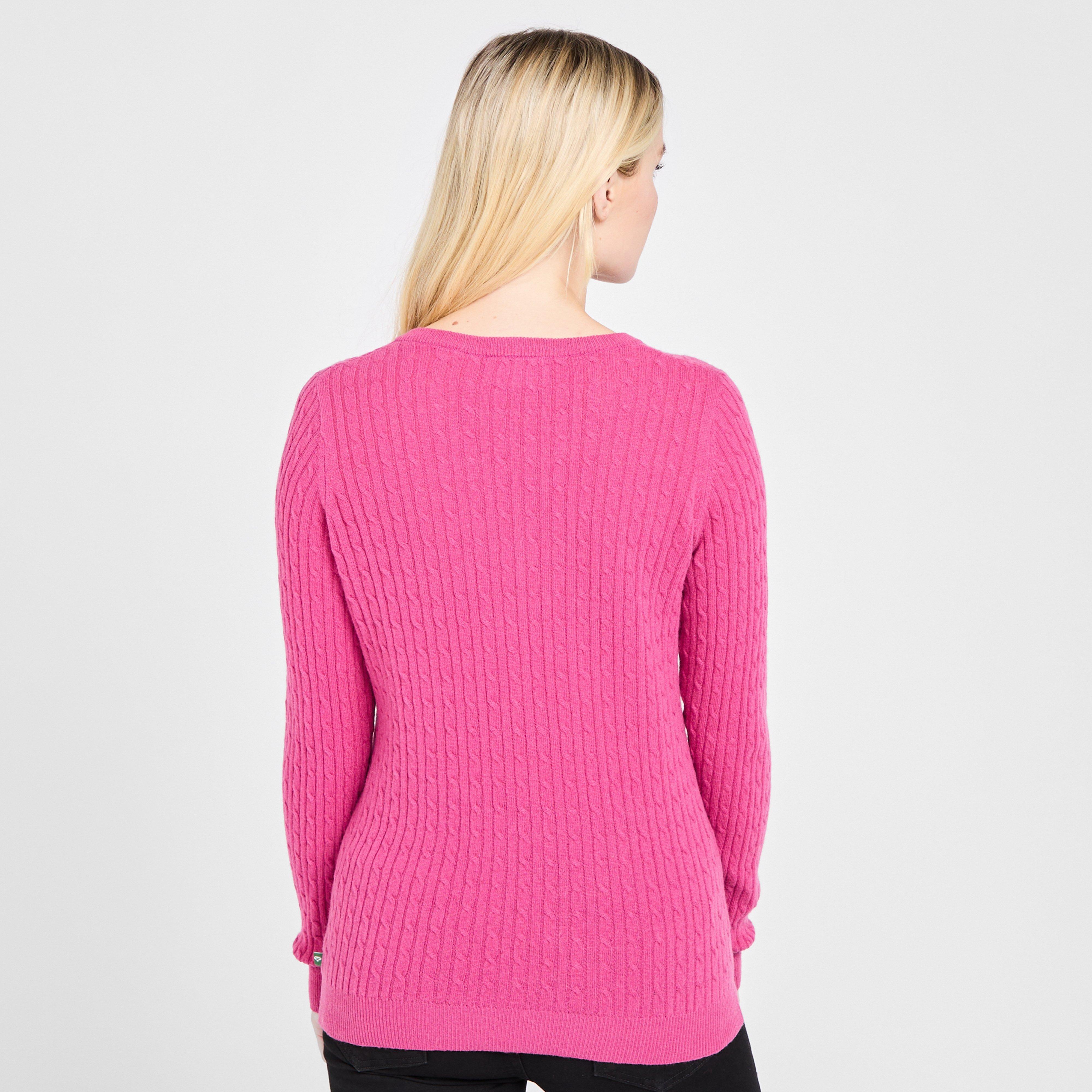 Womens Lauder Cable Pullover Cerise