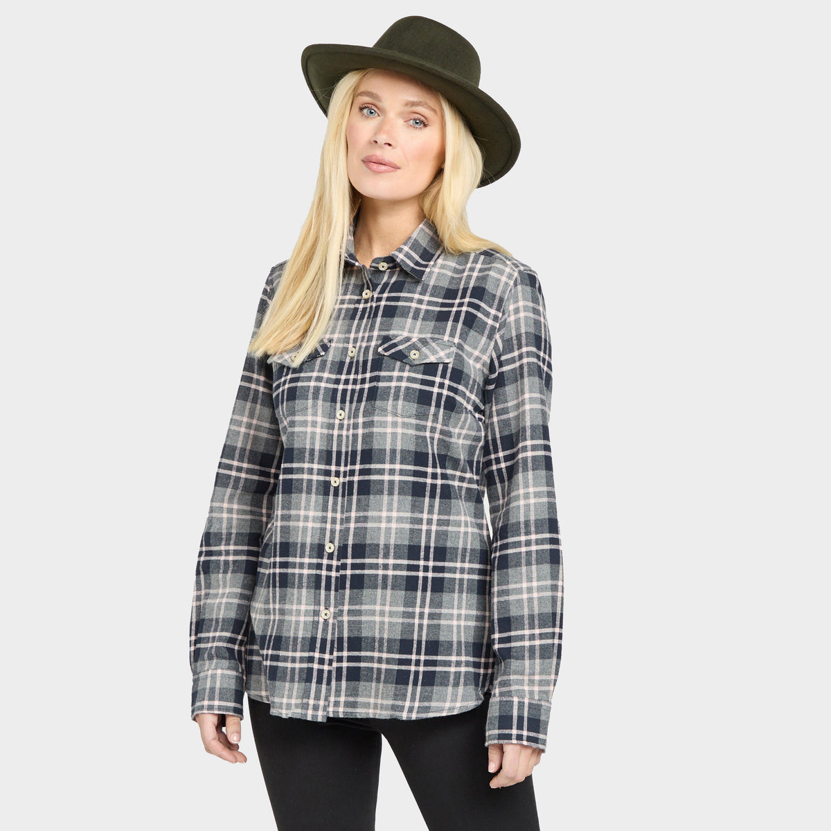 Womens Eilidh Flannel Shirt Navy Marl