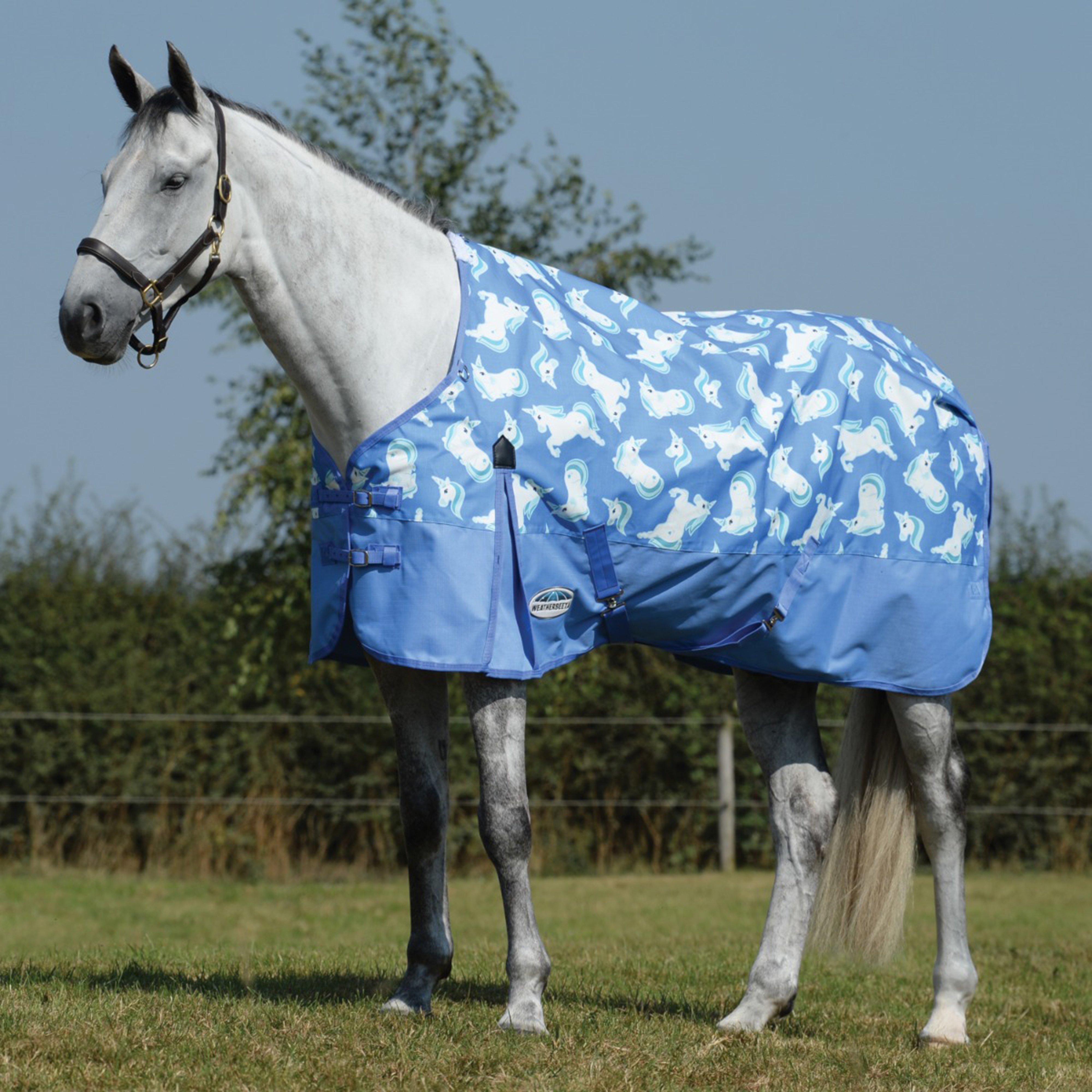Comfitec Essential Standard Neck 0g Lite Turnout Rug Unicorn Print