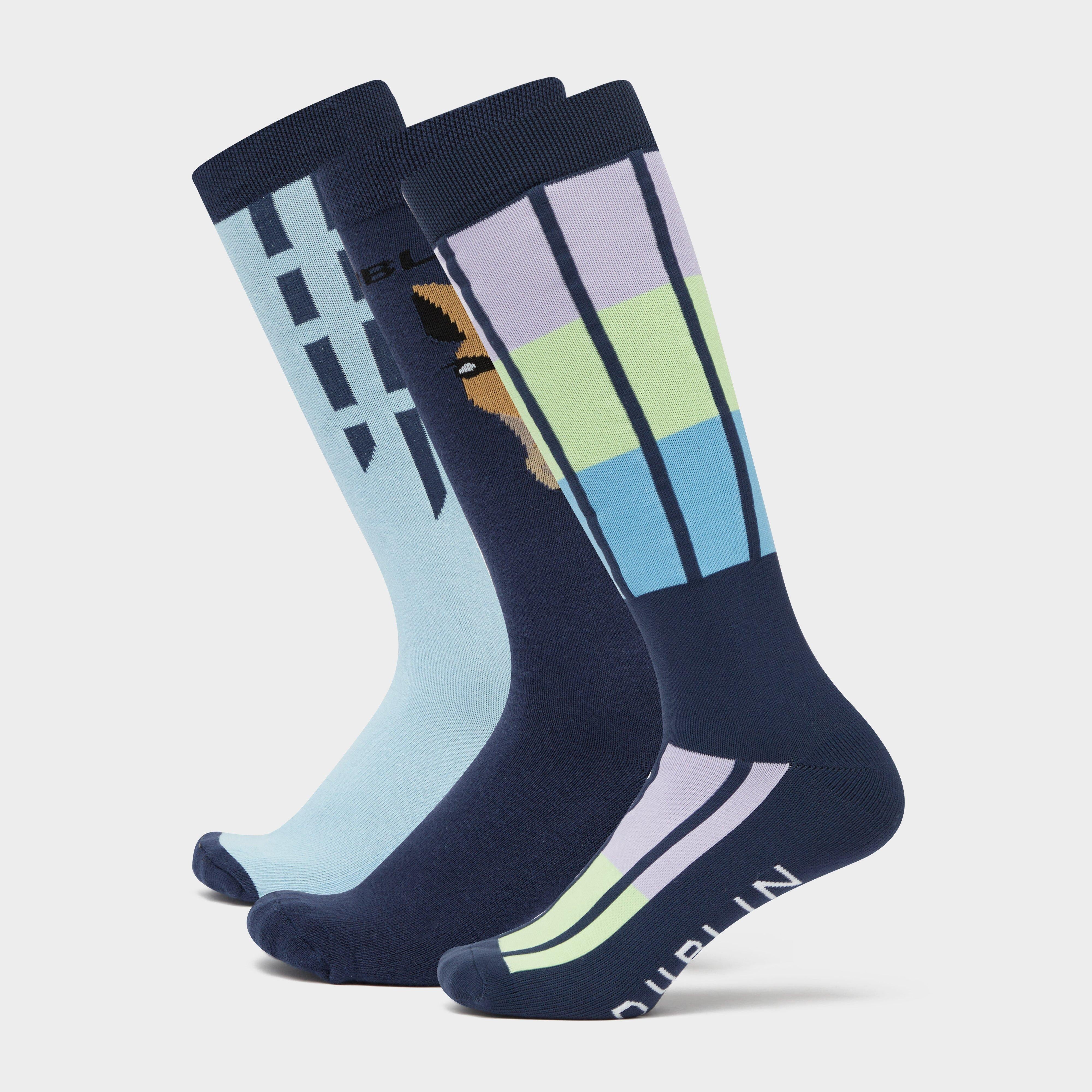 3 Pack Socks Blueberry Navy Horse Face