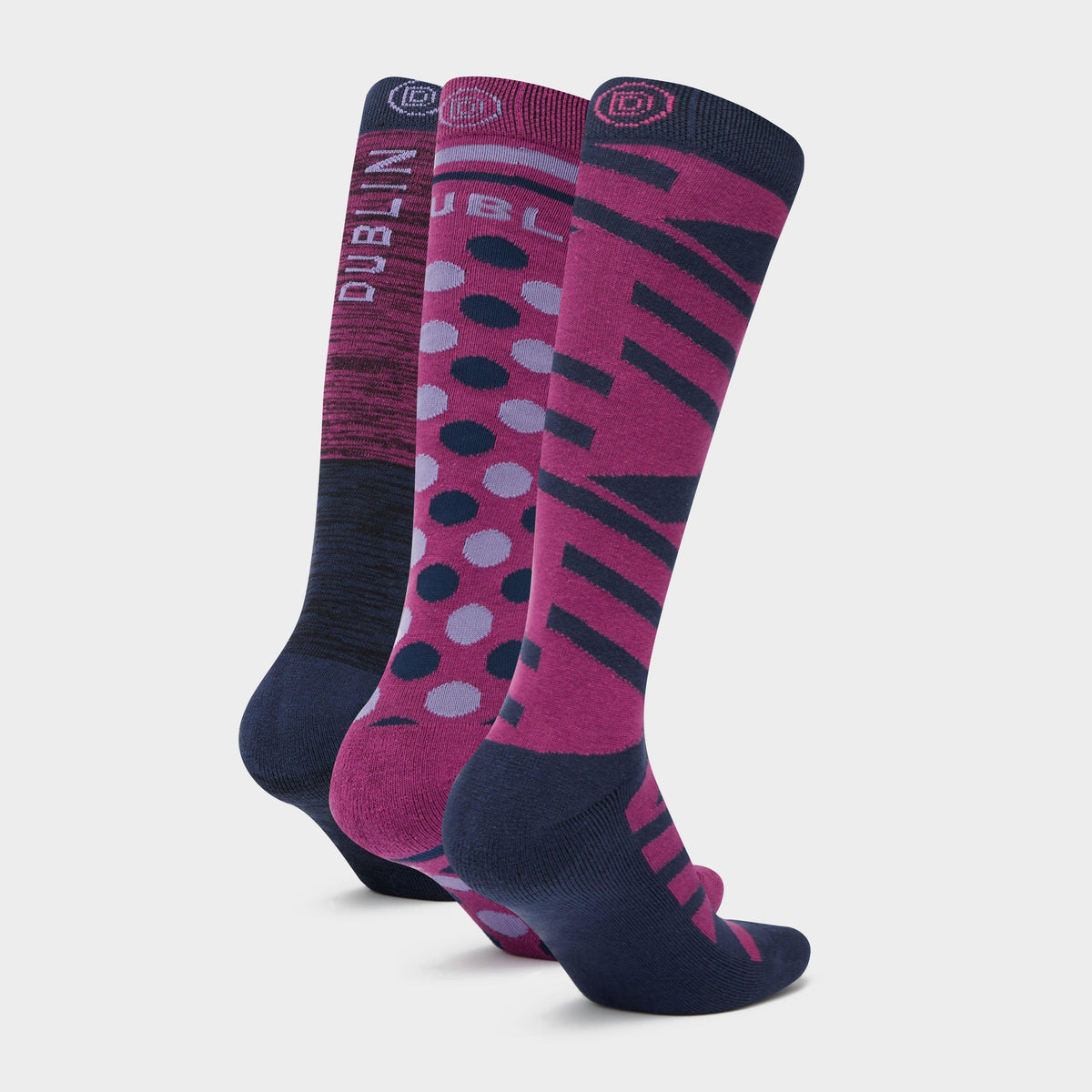 3 Pack Socks Red Violet Ombre
